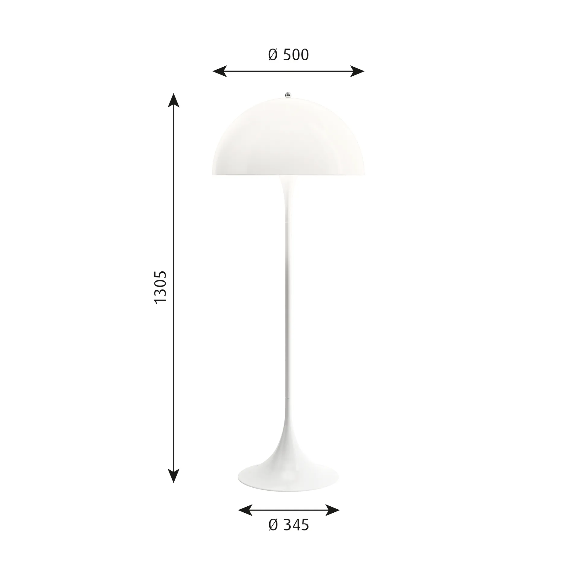 Panthella 500 candeeiro de pé, V3, Opal white Louis Poulsen