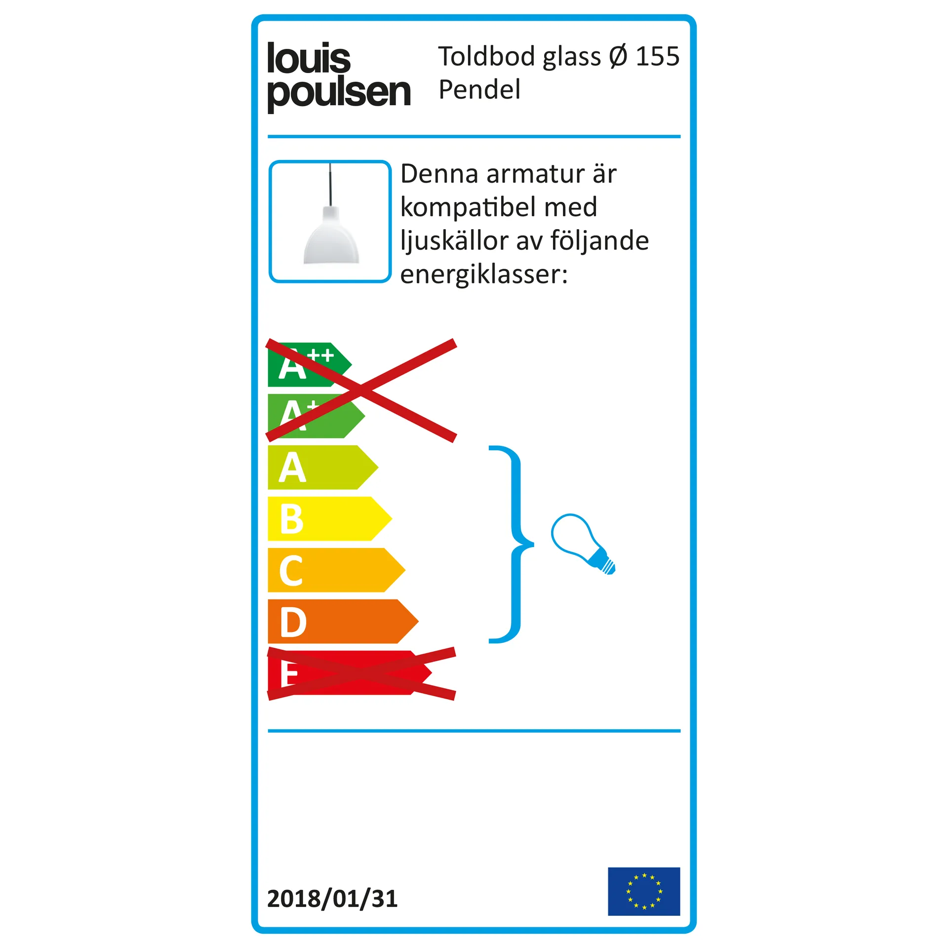 Pêndulo 155 Toldbod, Vidro branco leite Louis Poulsen