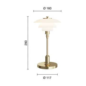 PH 1/1 candeeiro de mesa portátil - Banhado a latão - Louis Poulsen