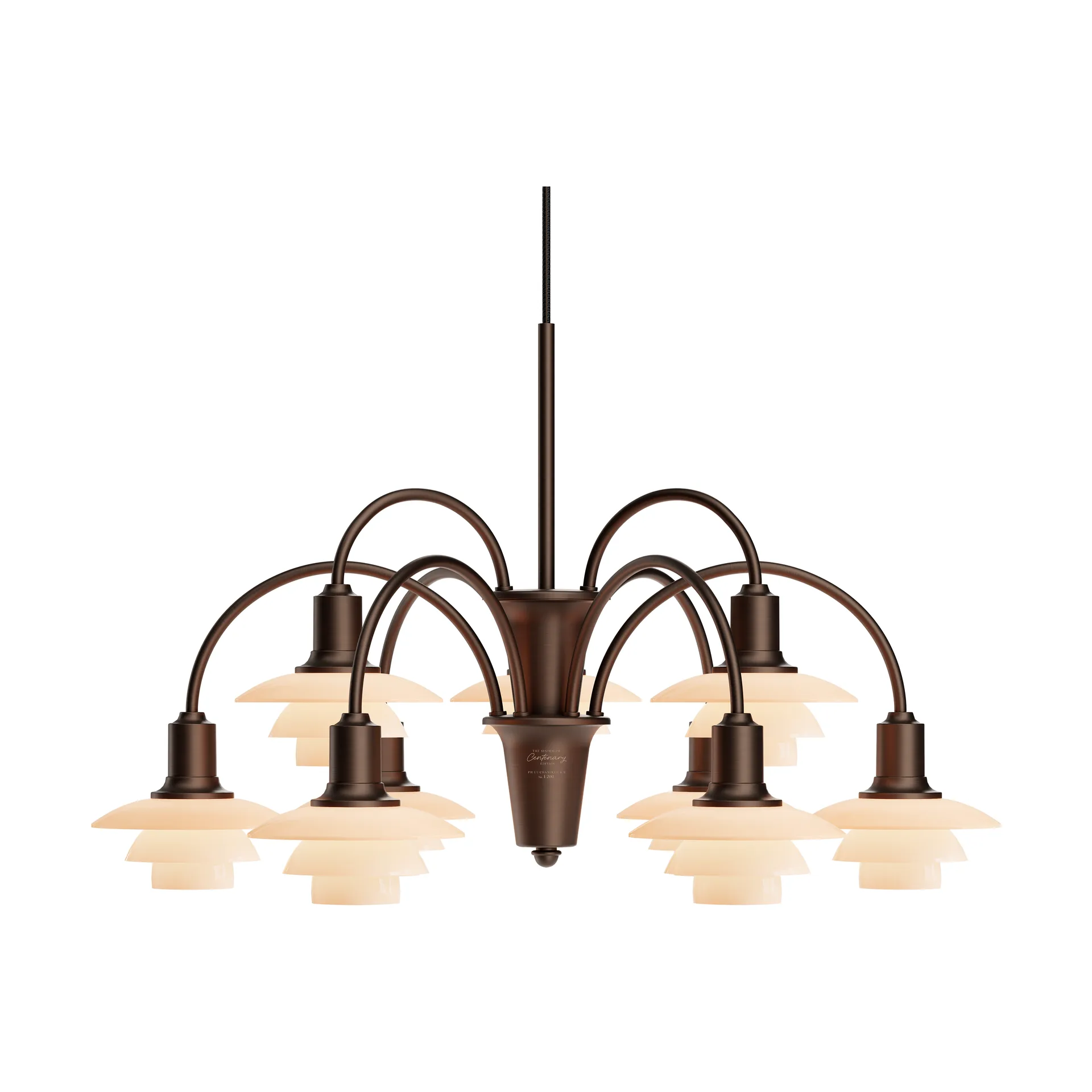 PH 1/1 Chandelier Centenary Edition lustre, Brass-dusty terracotta, 9 braços Louis Poulsen