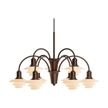 PH 1/1 Chandelier Centenary Edition lustre - Brass-dusty terracotta, 9 braços - Louis Poulsen