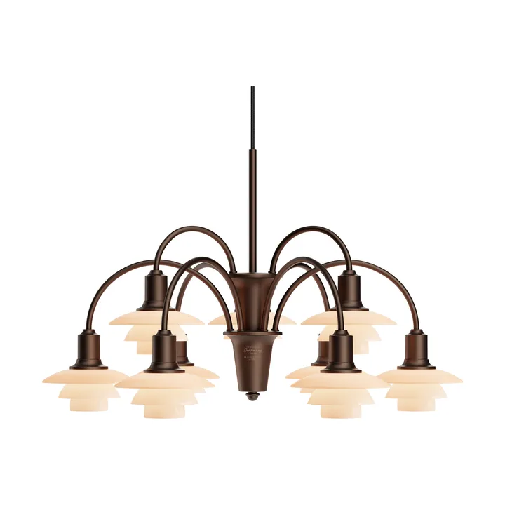 PH 1/1 Chandelier Centenary Edition lustre - Brass-dusty terracotta, 9 braços - Louis Poulsen