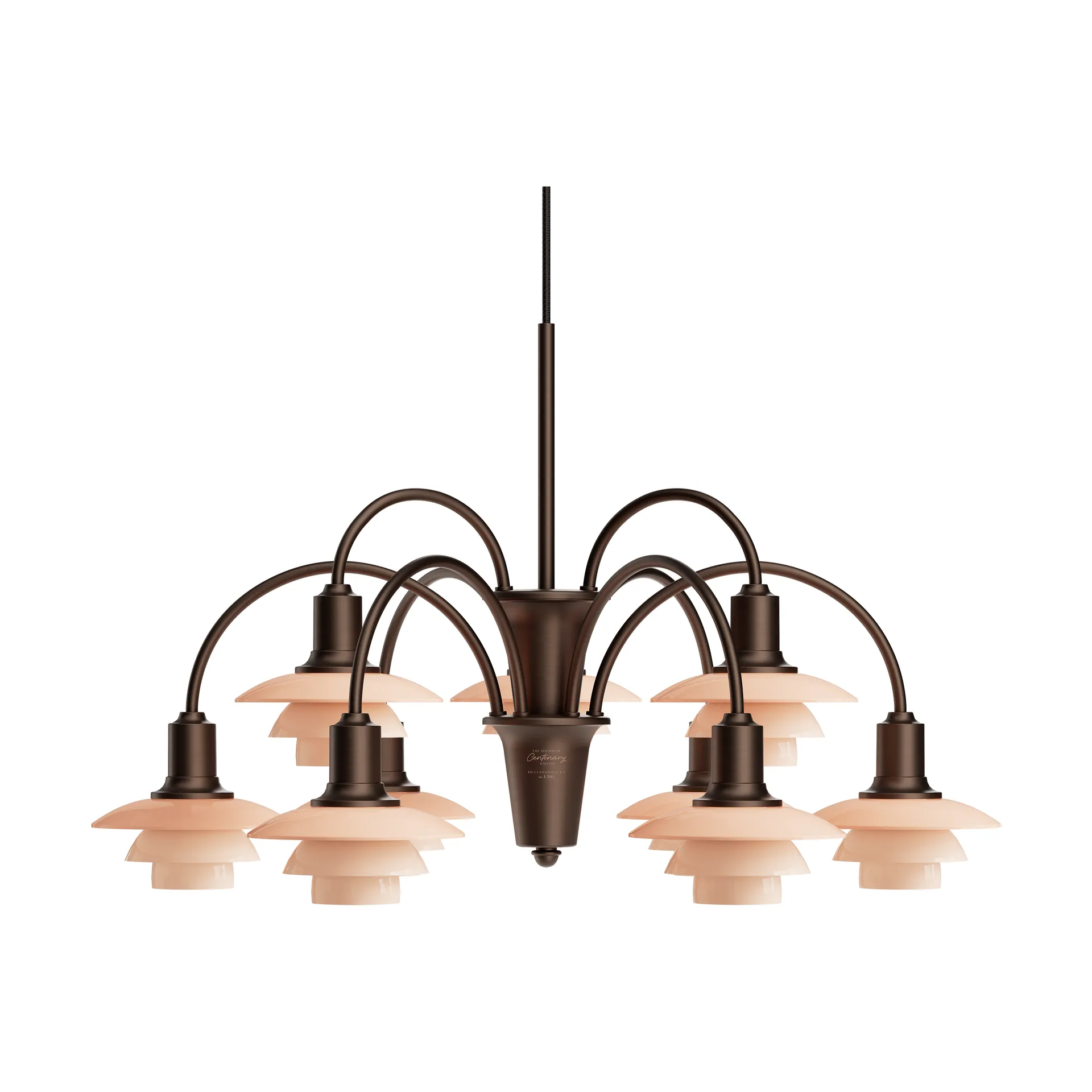 PH 1/1 Chandelier Centenary Edition lustre, Brass-dusty terracotta, 9 braços Louis Poulsen