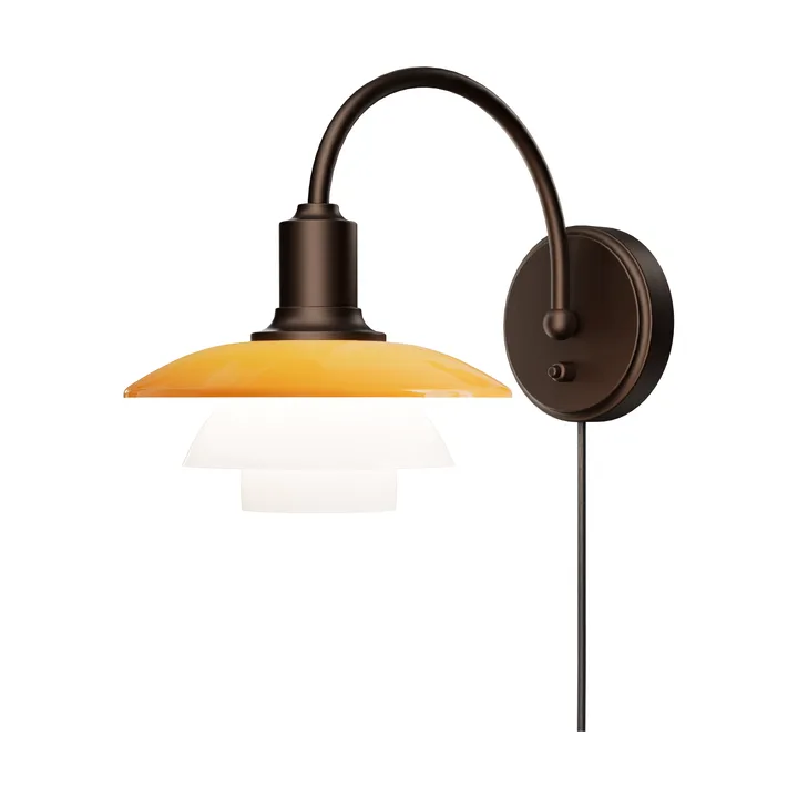 PH 2/2 Centenary Edition candeeiro de parede - Amber-opal white, ficha de tomada - Louis Poulsen