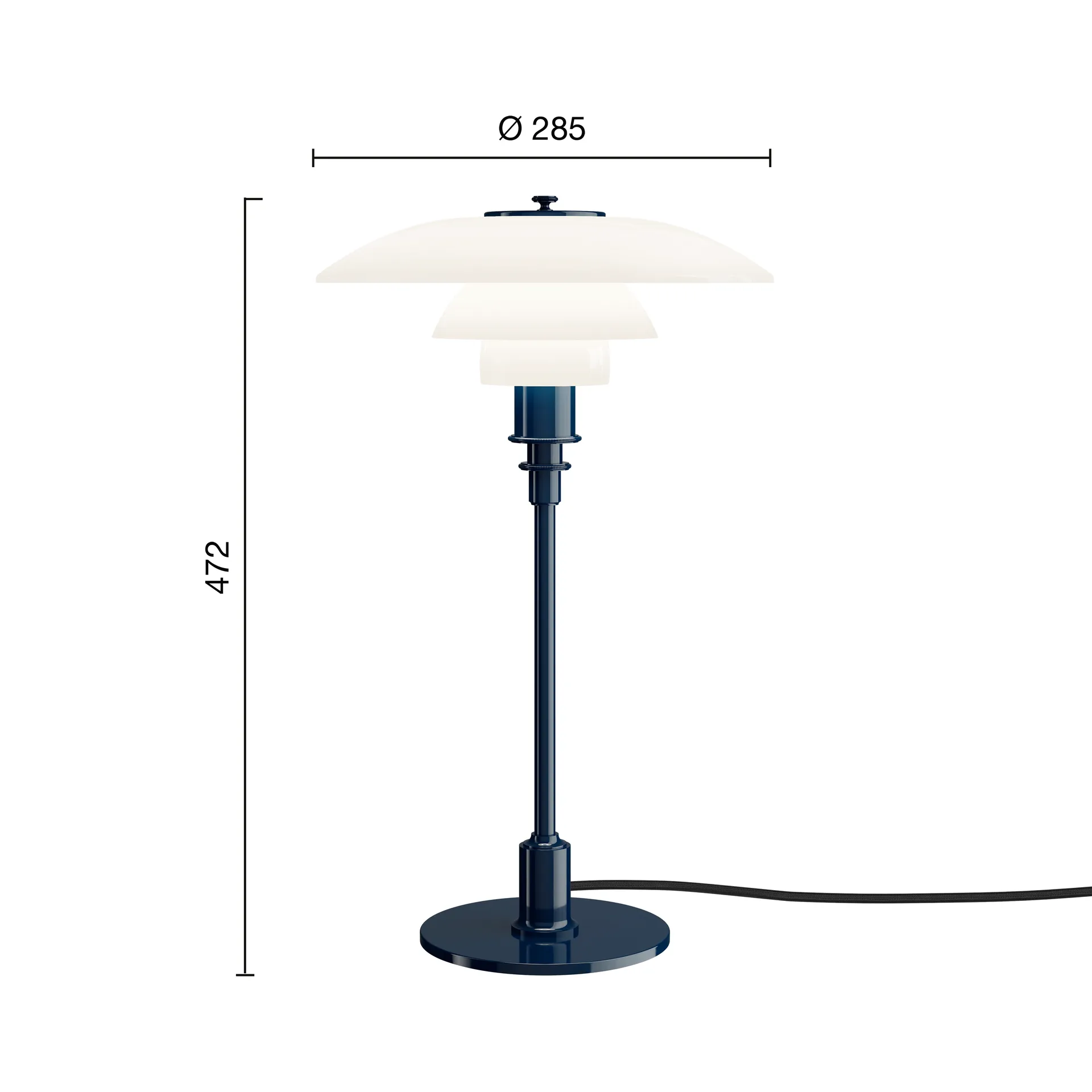 PH 3/2 candeeiro de mesa , Azul profundo glossy Louis Poulsen