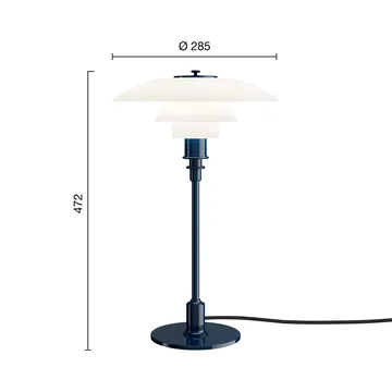 PH 3/2 candeeiro de mesa  - Azul profundo glossy - Louis Poulsen