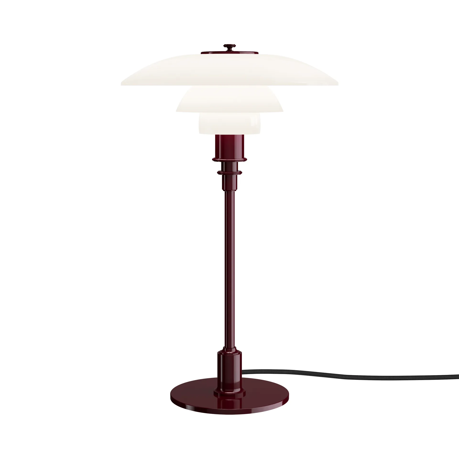 PH 3/2 candeeiro de mesa , Bordeaux brilhante Louis Poulsen