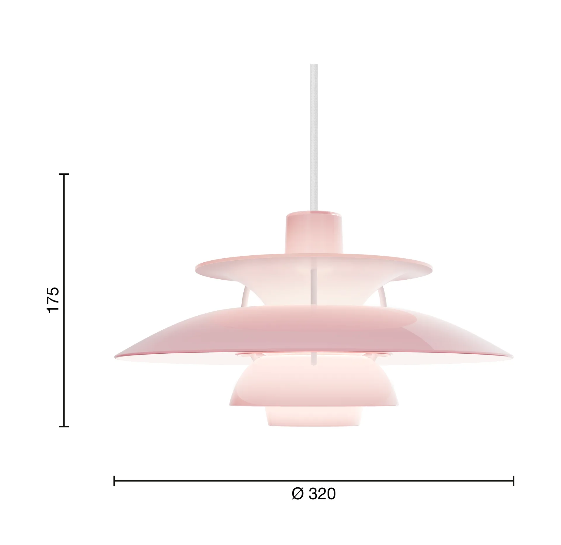 PH 5 candeeiro suspenso Ø32 cm, Opal rosa-pálido Louis Poulsen