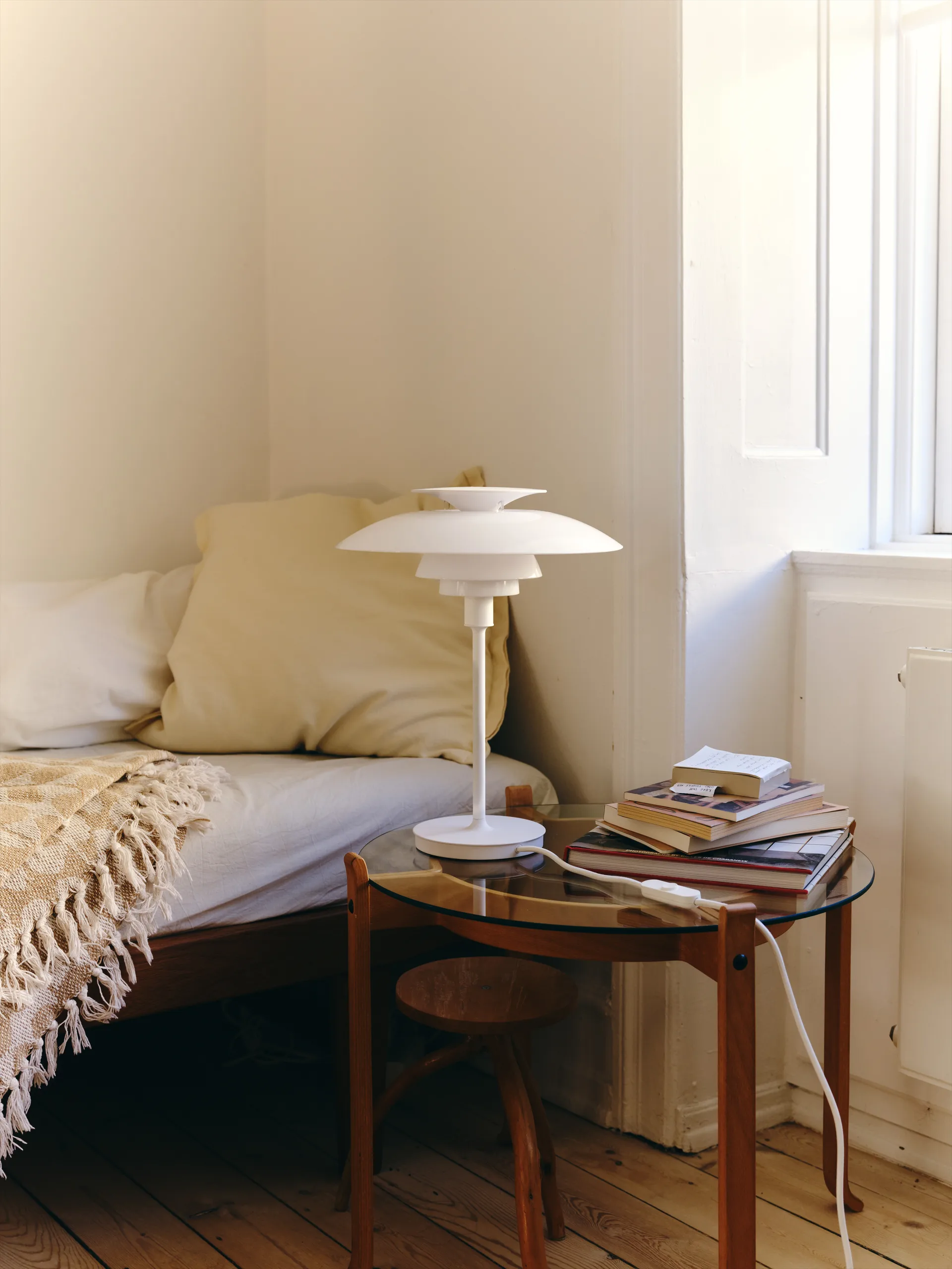 PH 80 candeeiro de mesa, Opala branca, branca Louis Poulsen