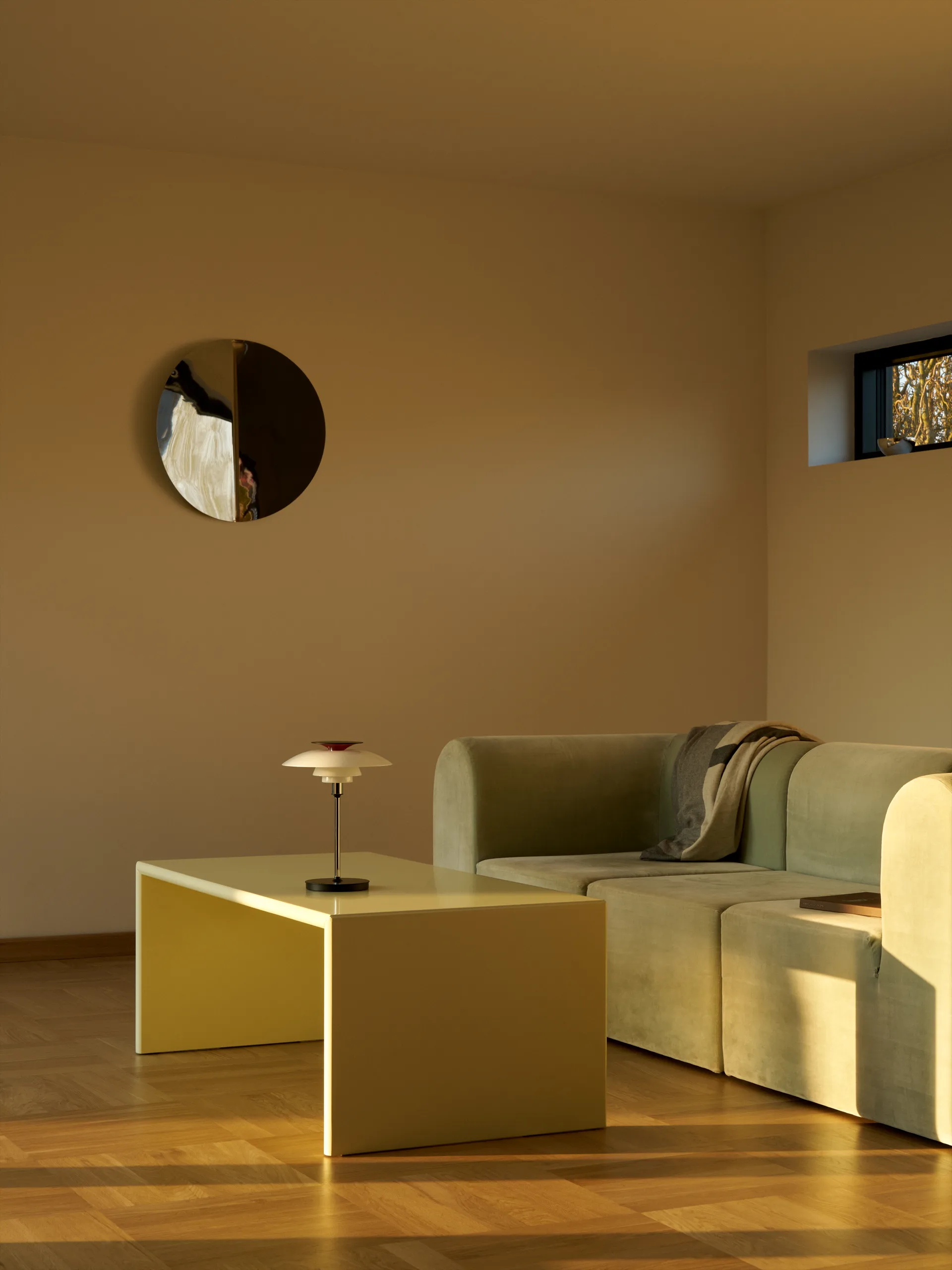 PH 80 candeeiro de mesa portátil, Opala branca, cromado Louis Poulsen