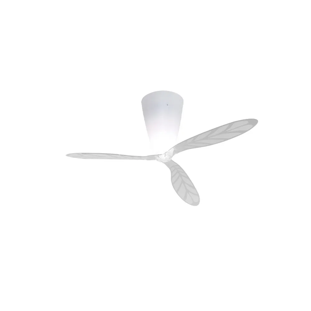 Candeeiro de teto Blow, transparente, folhas estampadas Luceplan