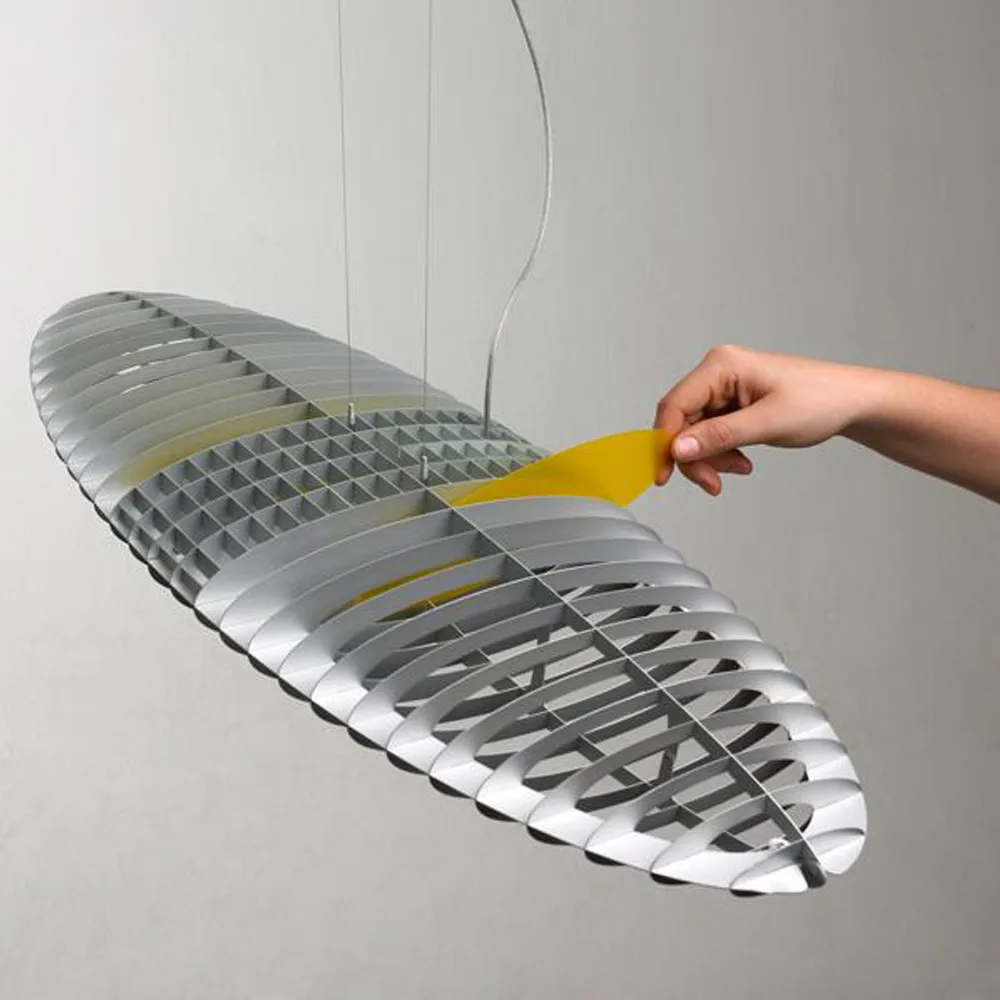 Candeeiro suspenso Titania D17, Alumínio-Filtros de luz substituíveis Luceplan