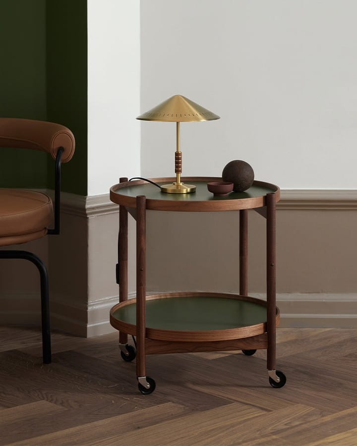  Candeeiro de mesa Governor 250, Brass-walnut LYFA