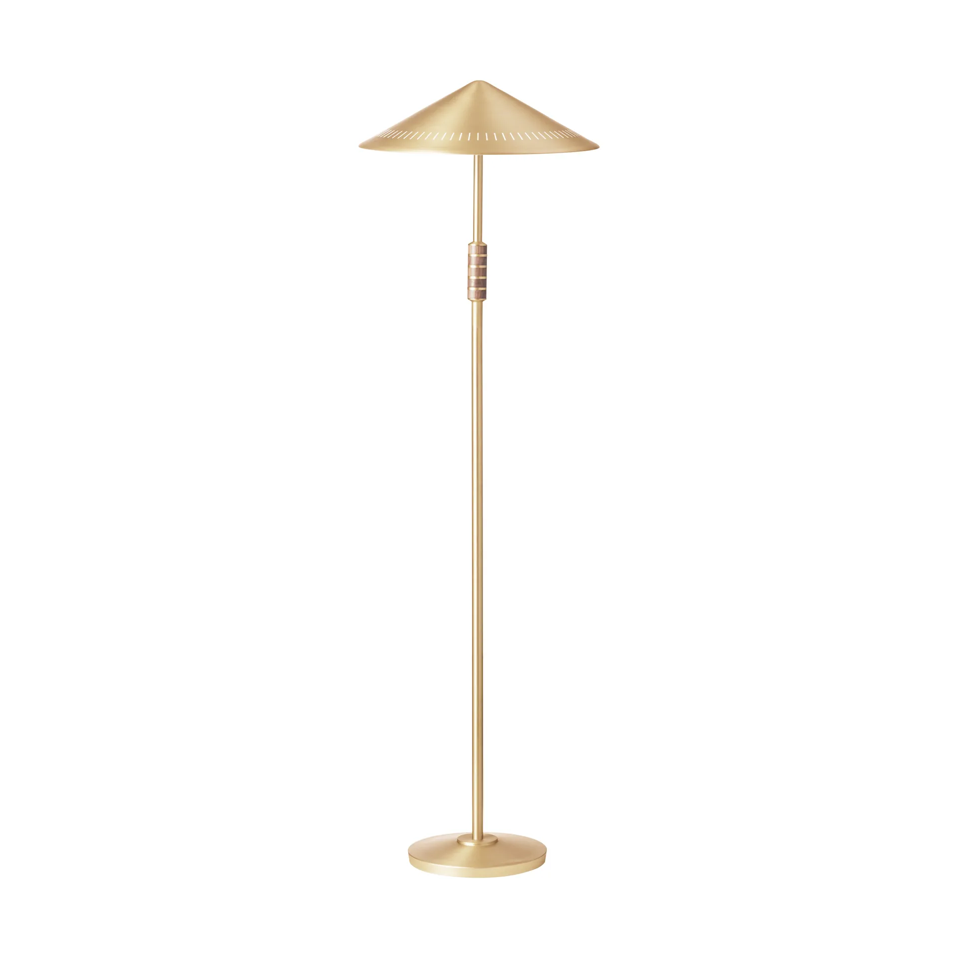 Candeeiro de pé Governor 405, Brass-walnut LYFA