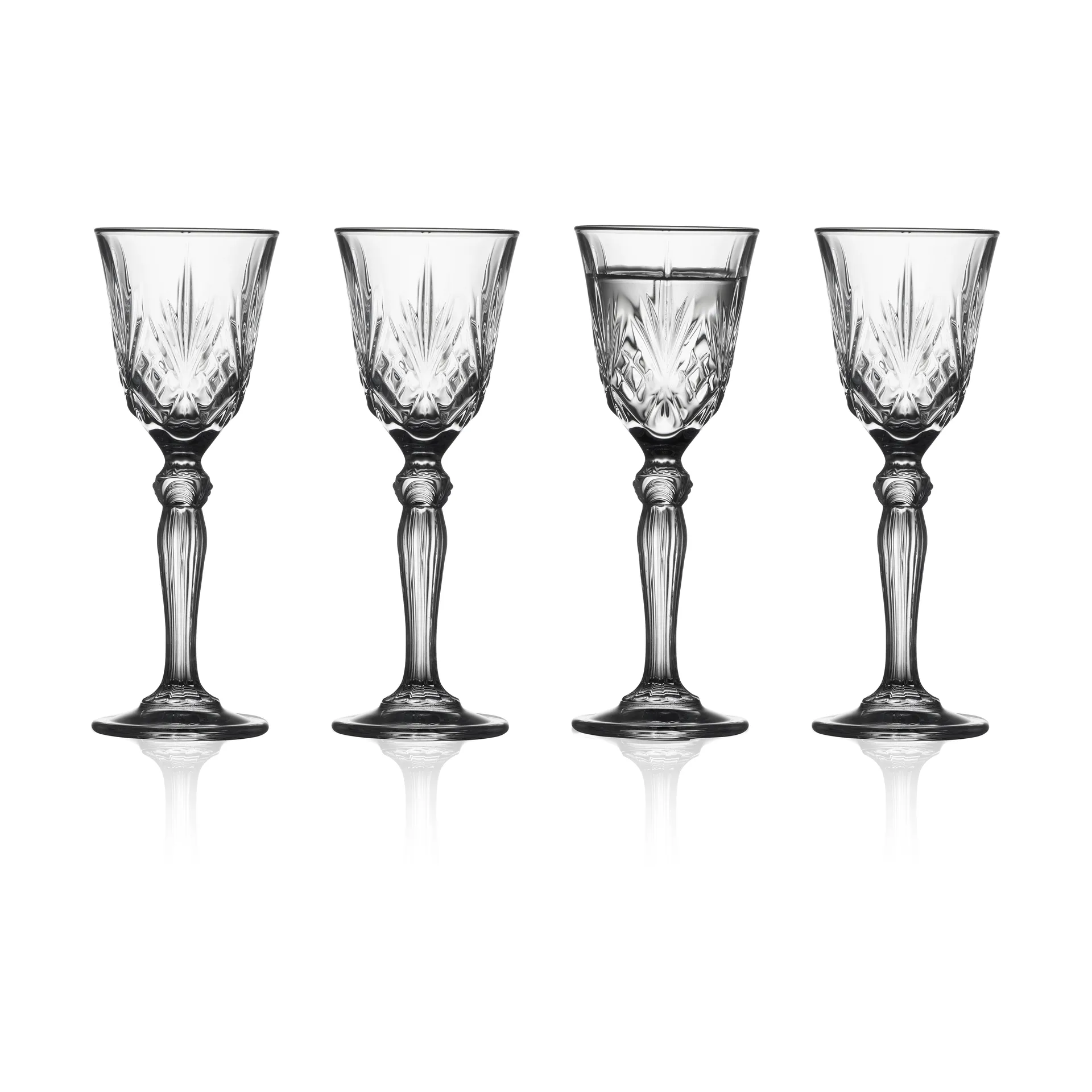 Copo de shot a pé Melodia 5 cl 4 un., Clear Lyngby Glas