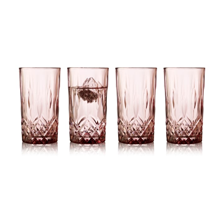 Copo Sorrento highball 38 cl 4 un. - Pink - Lyngby Glas
