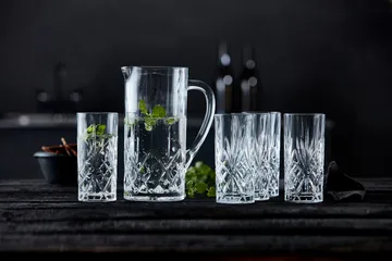Jarra e copos highball Melodia 7 peças - Cristal - Lyngby Glas