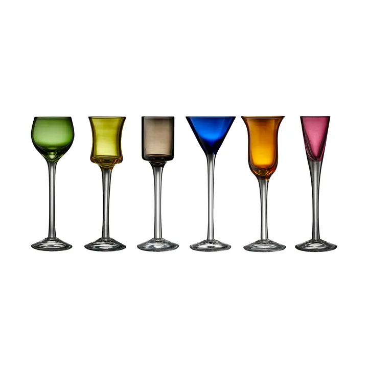 Lyngby Glas copos de aguardente 2,5-5 cl 6 peças - Mix - Lyngby Glas