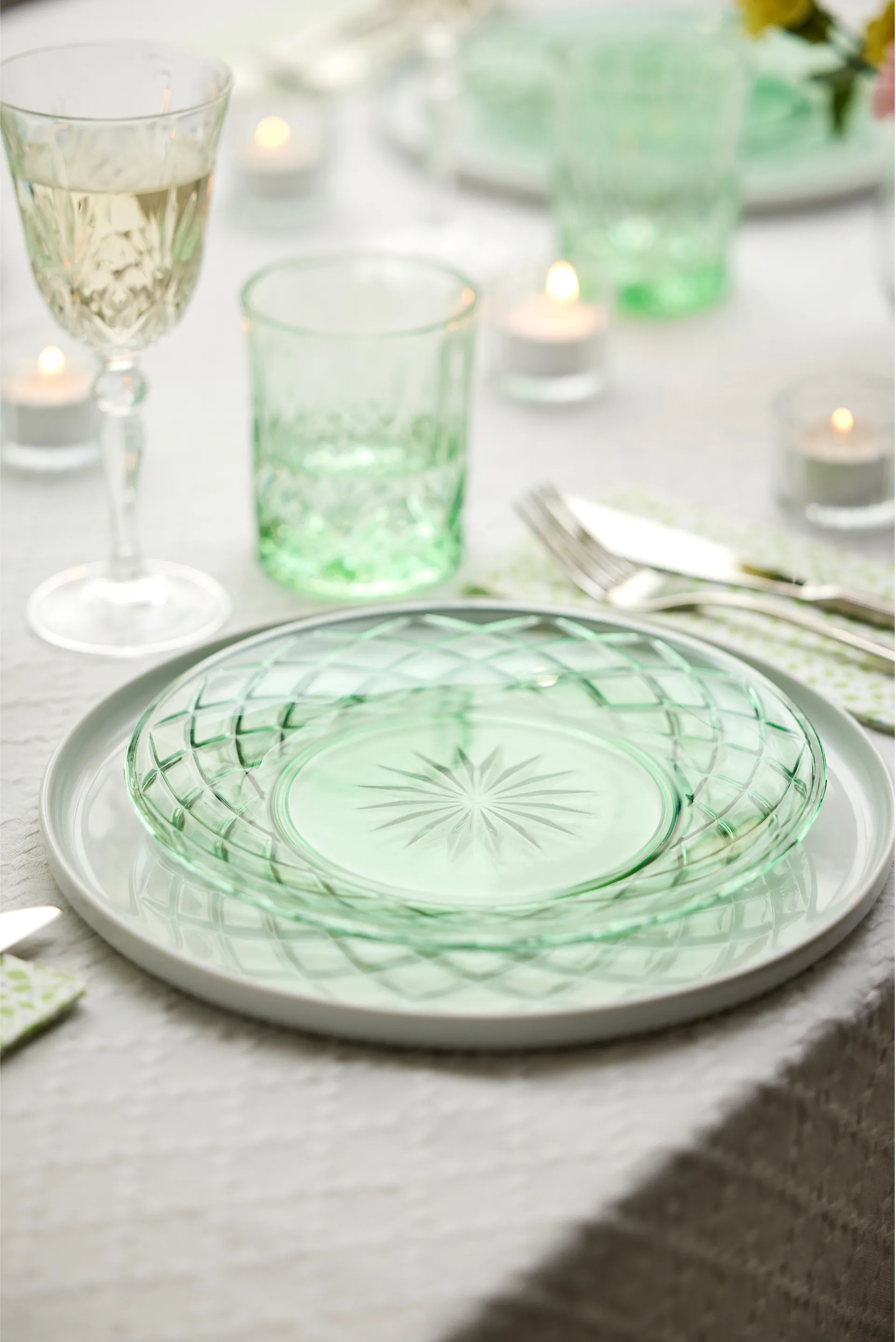Prato Sorrento Ø21 cm, 4 unid., Verde Lyngby Glas