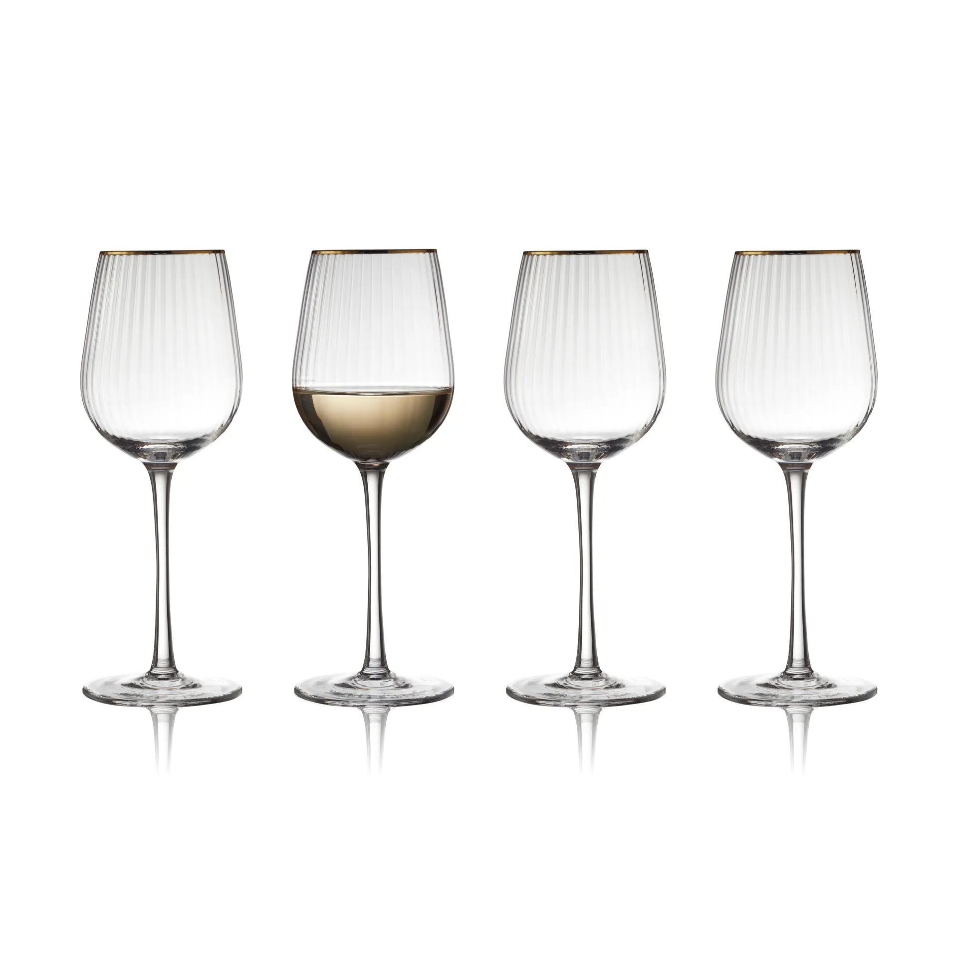 Taça de vinho branco Palermo Gold 30 cl 4 unid., Transparente-dourado Lyngby Glas