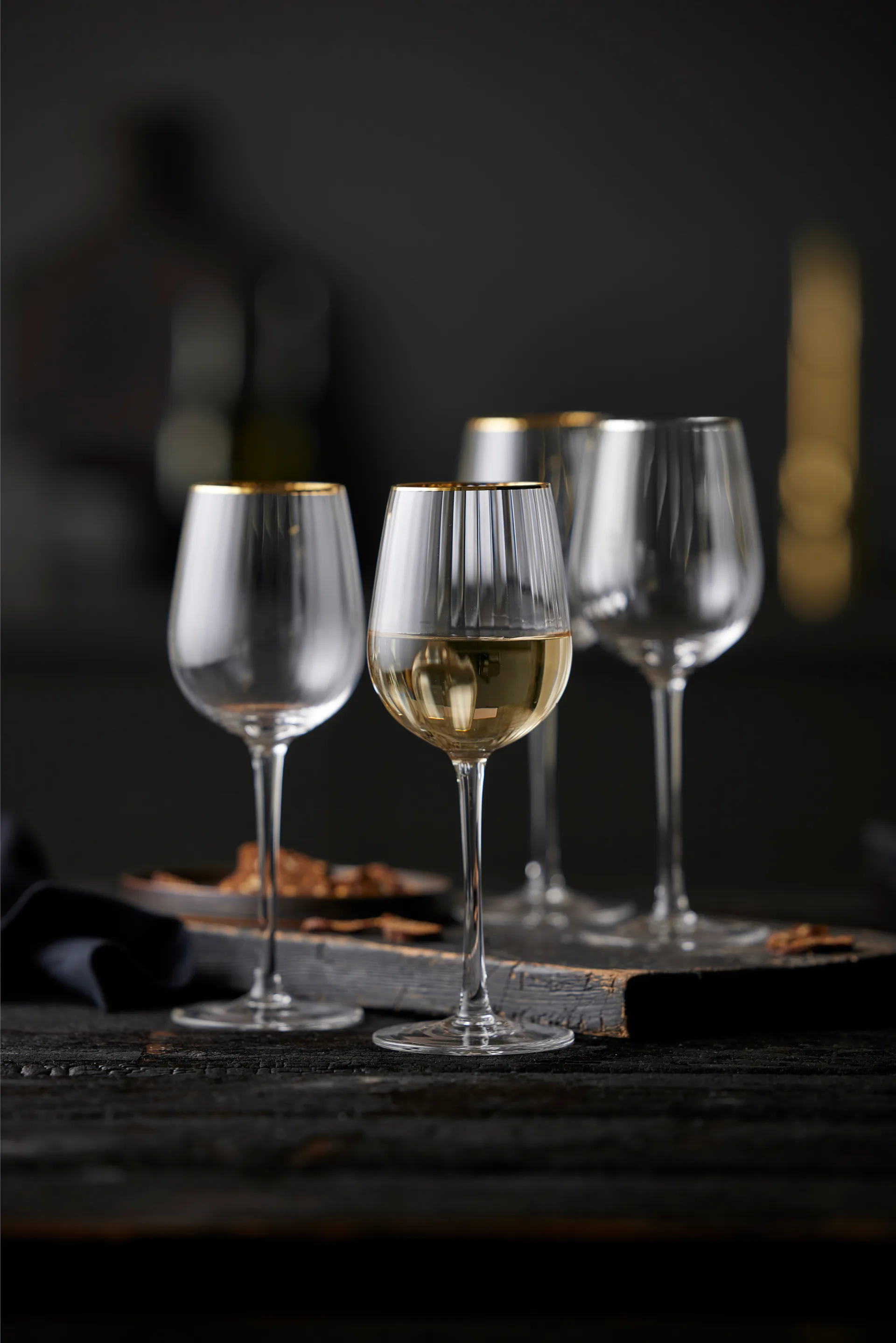 Taça de vinho branco Palermo Gold 30 cl 4 unid., Transparente-dourado Lyngby Glas