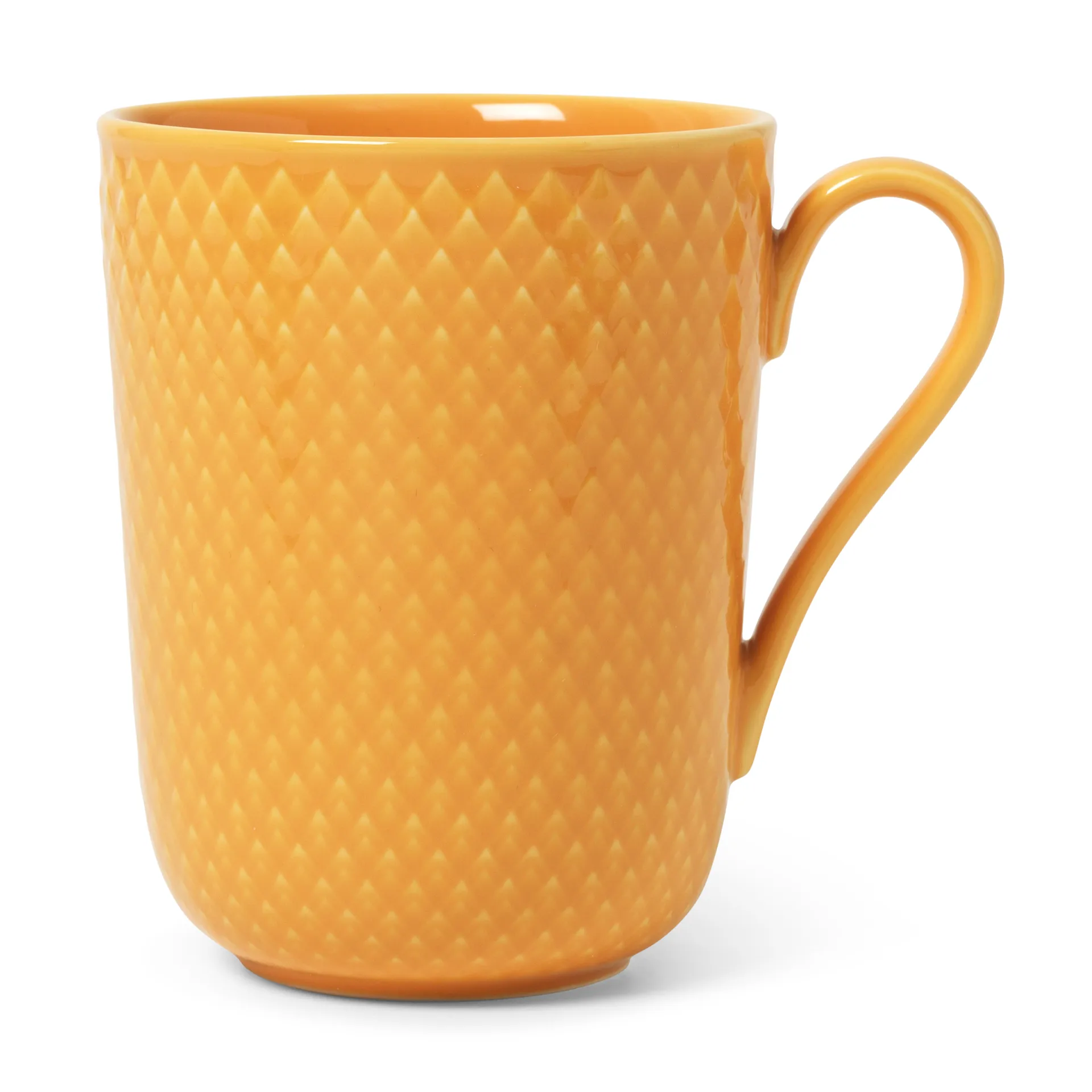 Caneca com asa Rhombe 33 cl, Amarelo Lyngby Porcelæn
