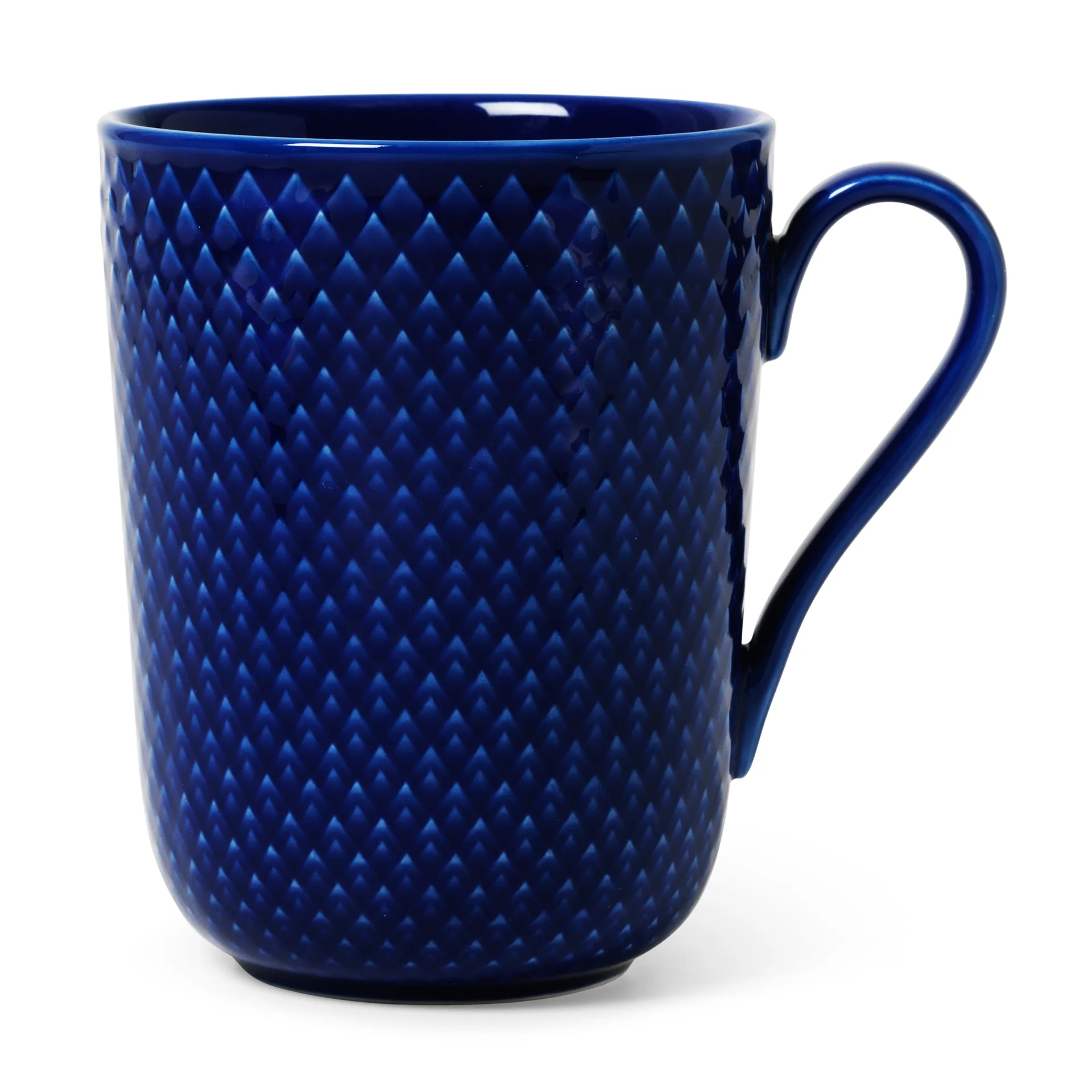 Caneca com asa Rhombe 33 cl, Azul escuro Lyngby Porcelæn