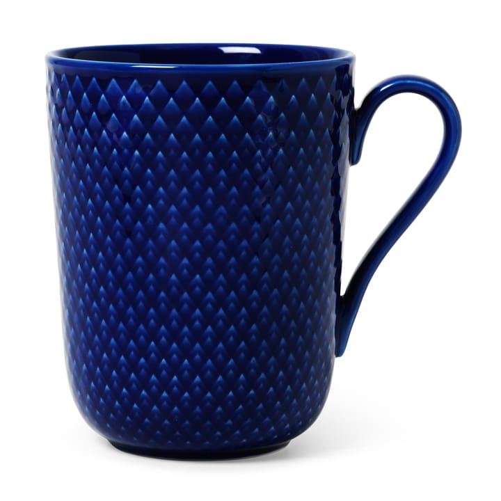 Caneca com asa Rhombe 33 cl - Azul escuro - Lyngby Porcelæn