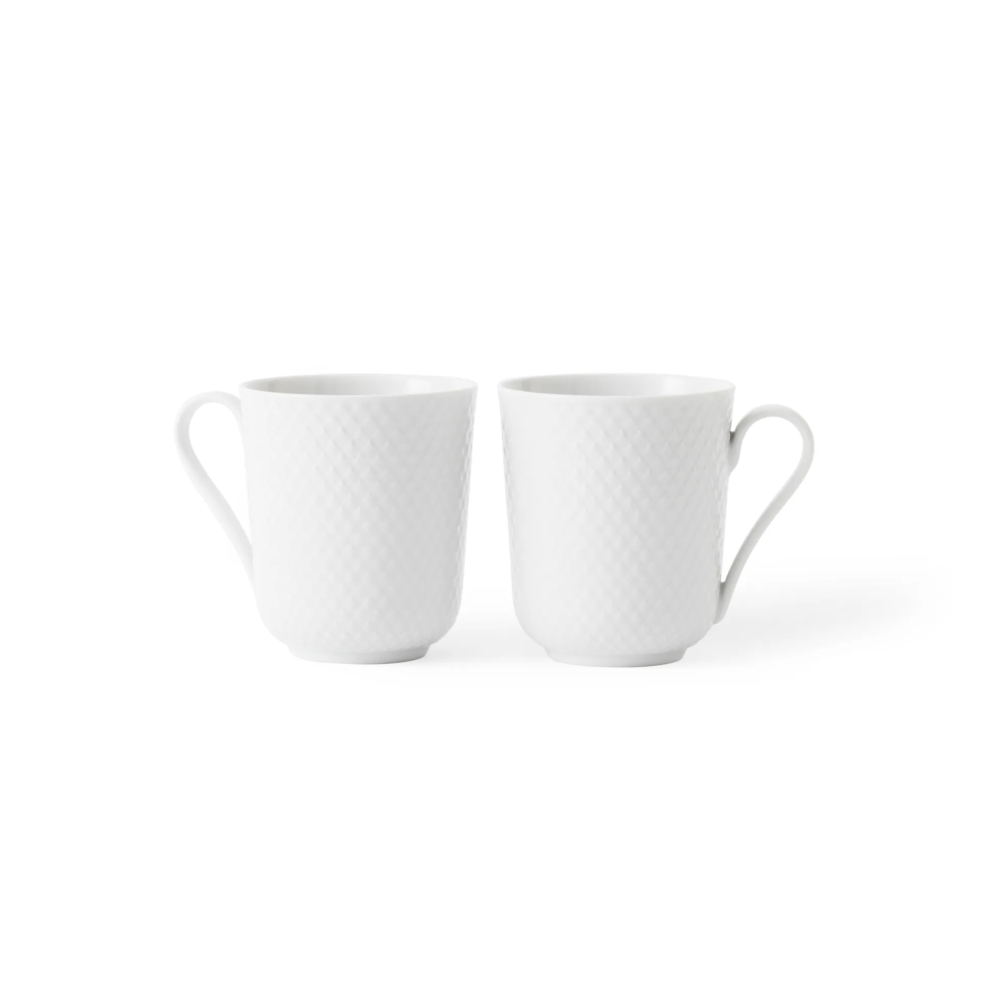 Caneca Rhombe 33 cl, 2 un., branco Lyngby Porcelæn