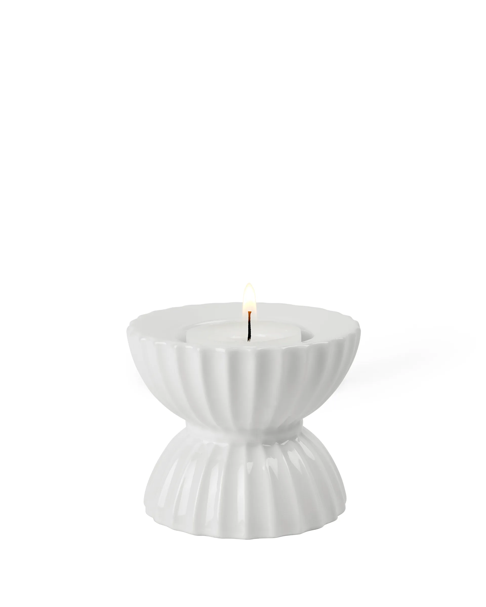 Lyngby Tura suporte de vela Ø8 cm, Branco Lyngby Porcelæn