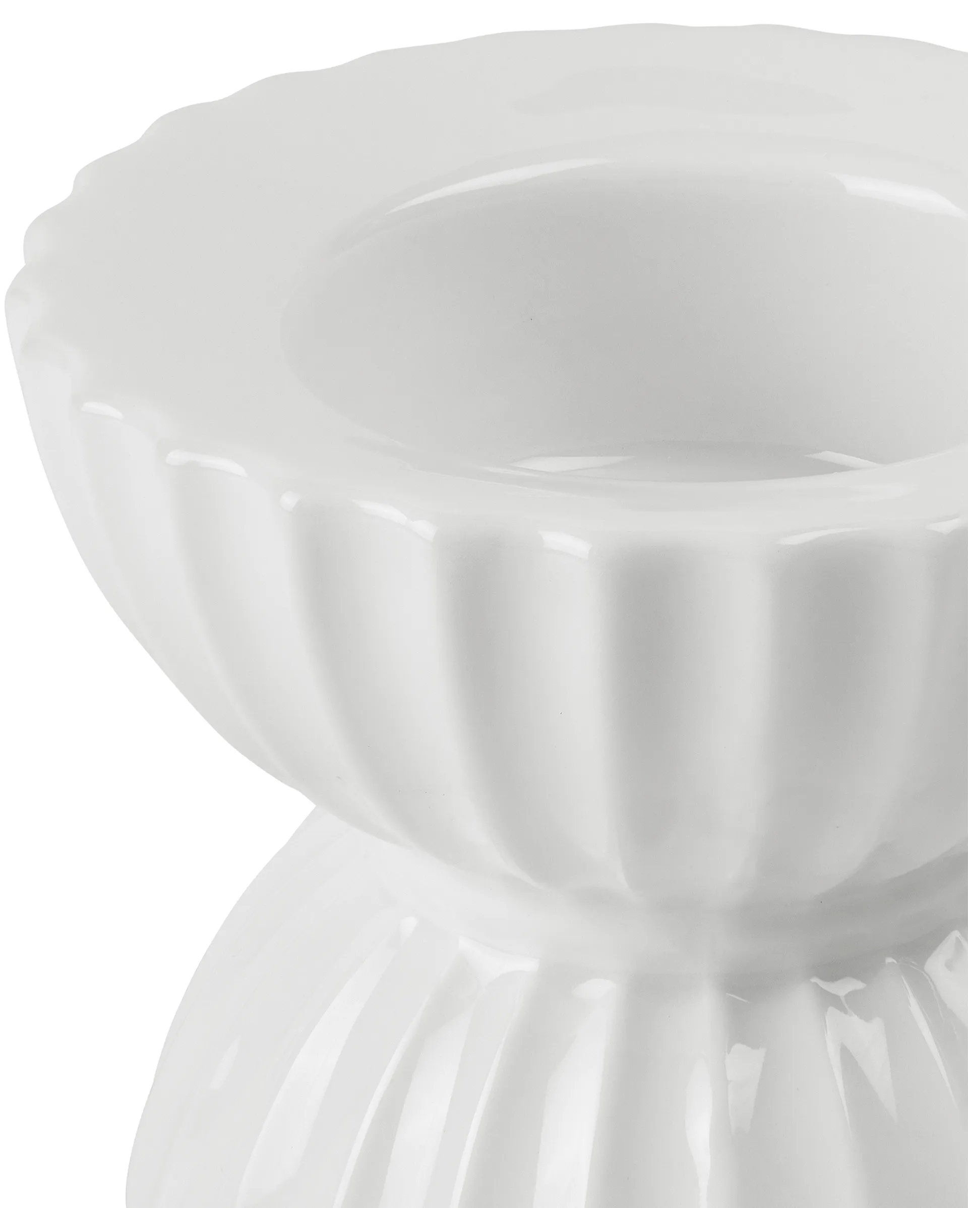 Lyngby Tura suporte de vela Ø8 cm, Branco Lyngby Porcelæn