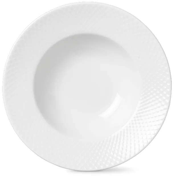 Prato fundo branco Rhombe, Ø24,5 cm Lyngby Porcelæn