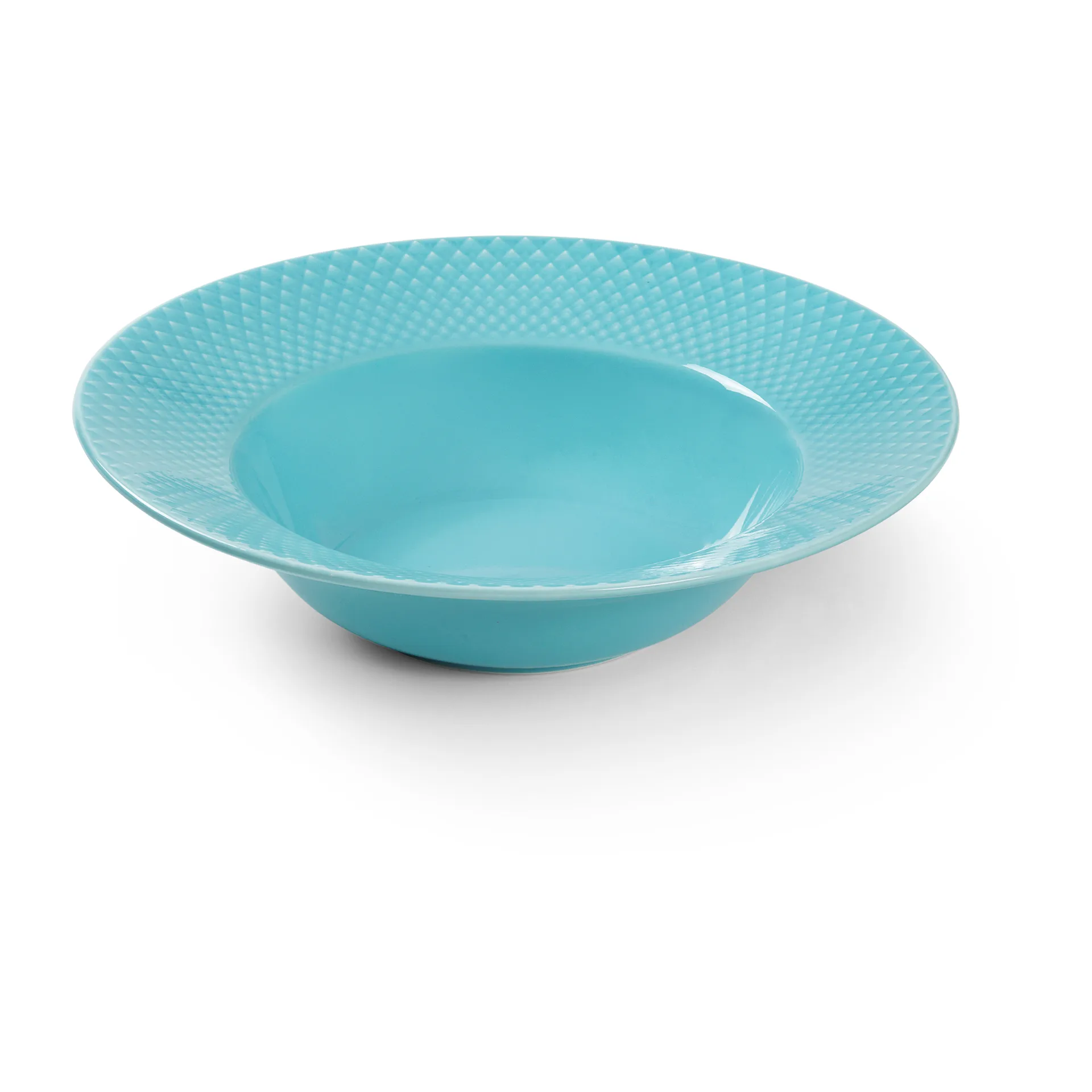 Prato fundo Rhombe Ø24,5 cm, Turquesa Lyngby Porcelæn