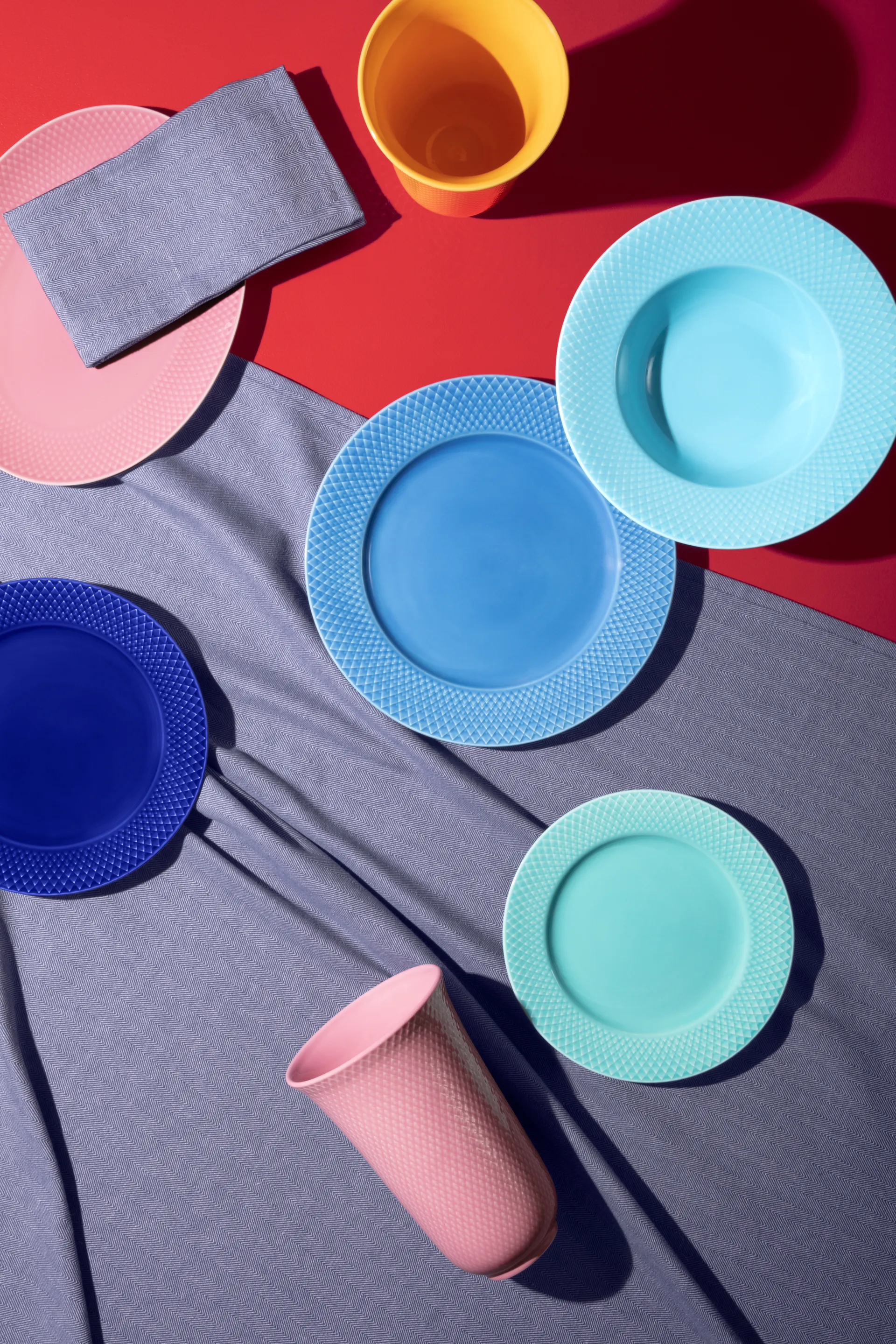 Prato fundo Rhombe Ø24,5 cm, Turquesa Lyngby Porcelæn