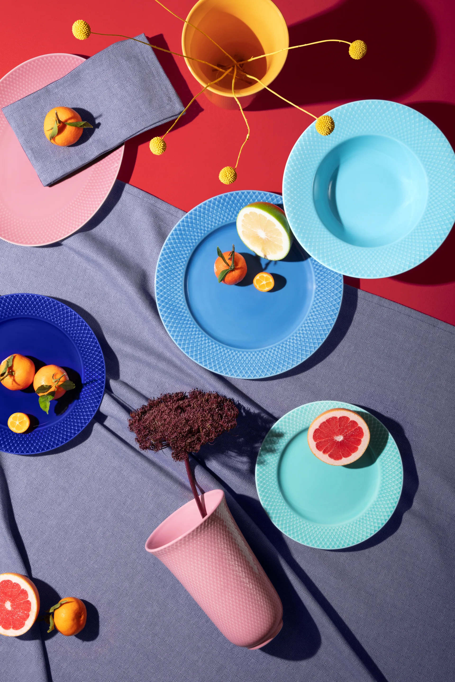 Prato fundo Rhombe Ø24,5 cm, Turquesa Lyngby Porcelæn