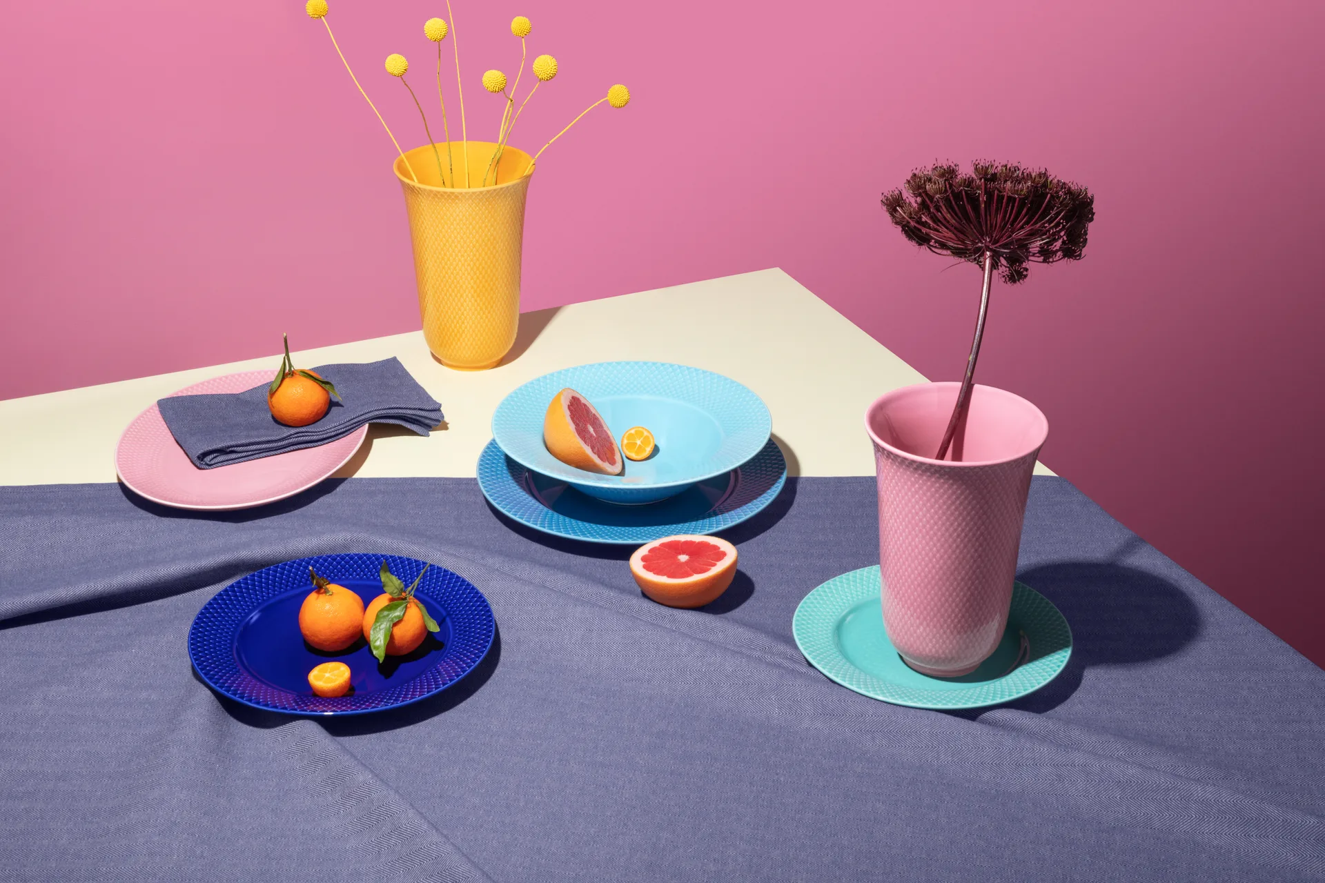 Prato fundo Rhombe Ø24,5 cm, Turquesa Lyngby Porcelæn