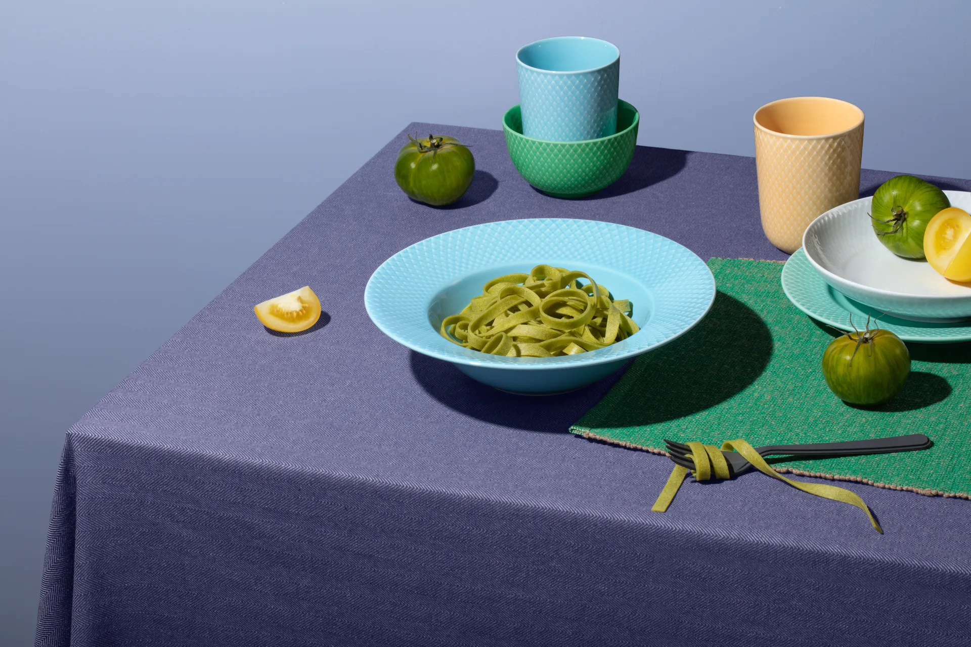 Prato Rhombe Ø21 cm, Aqua Lyngby Porcelæn