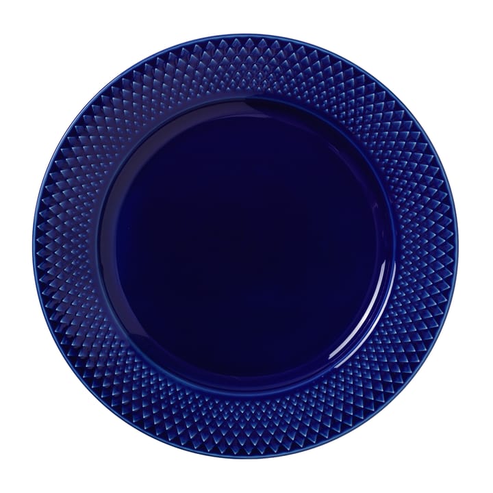 Prato Rhombe Ø23 cm - Azul escuro - Lyngby Porcelæn