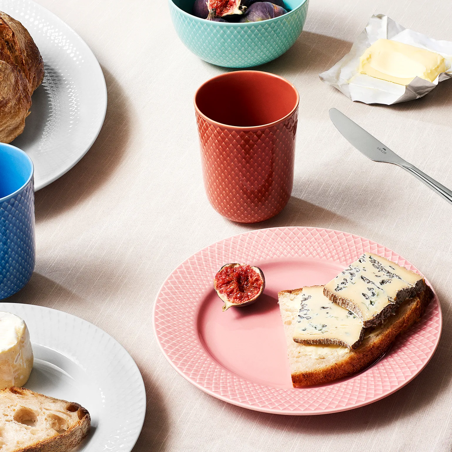 Prato rosa Rhombe, 21 cm Lyngby Porcelæn