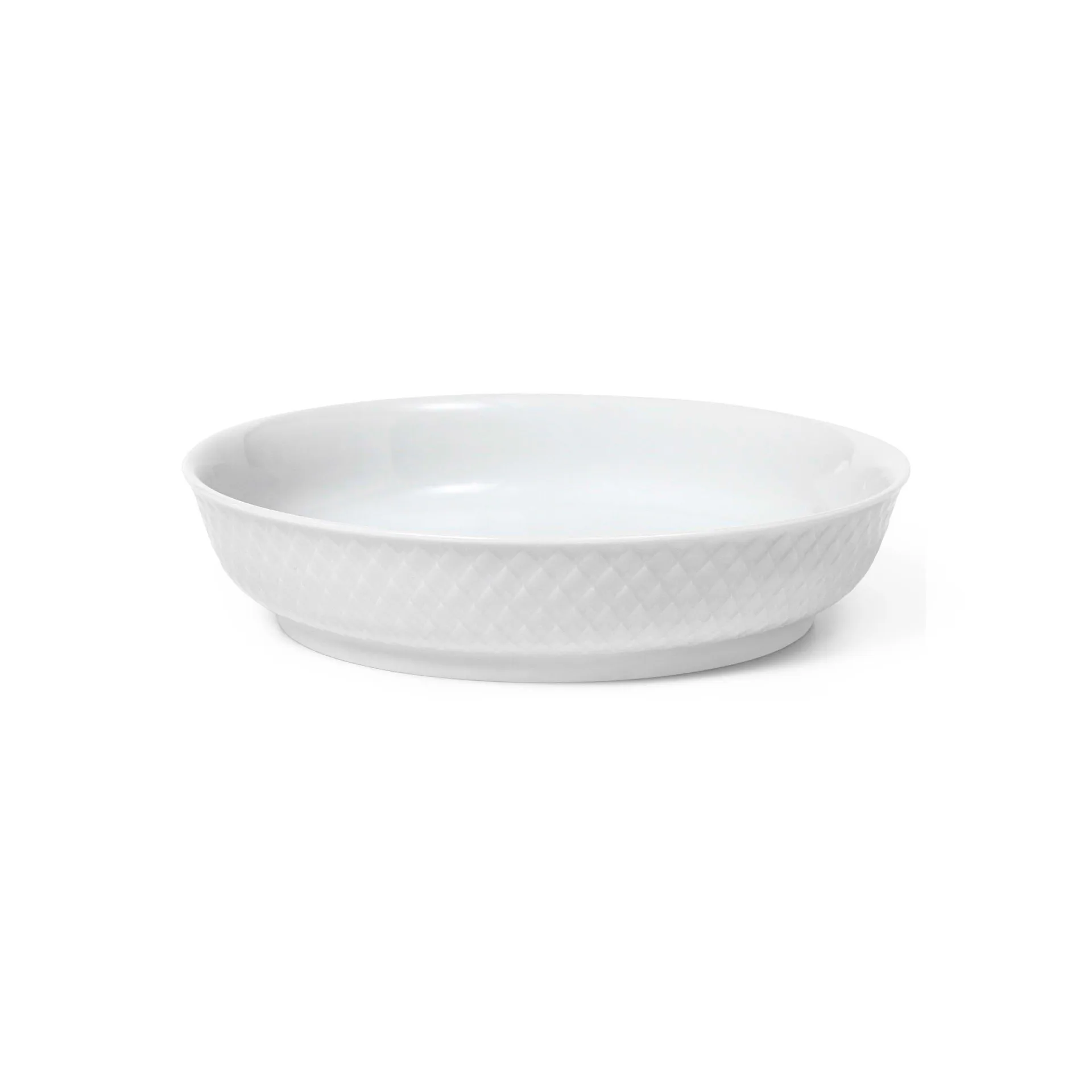 Prato sobremesa Rhombe Ø16 cm, Branco Lyngby Porcelæn