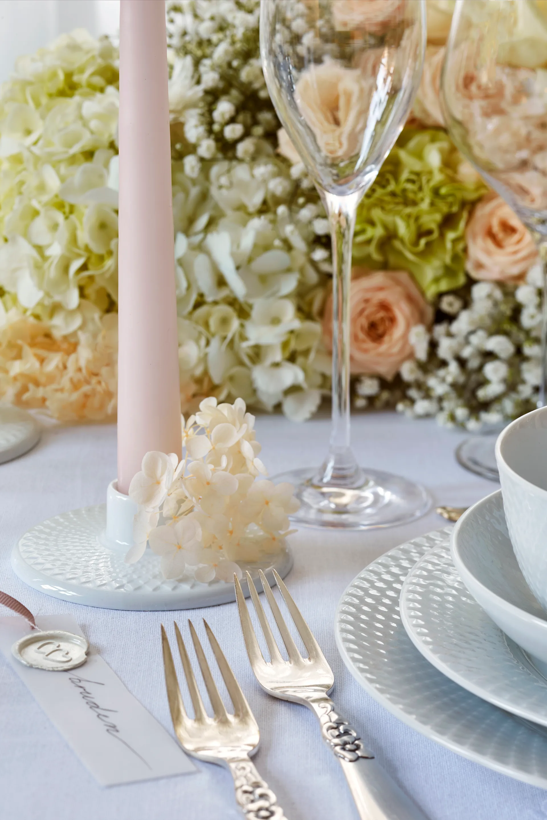 Rhombe porta-vela 3 cm, Branco Lyngby Porcelæn