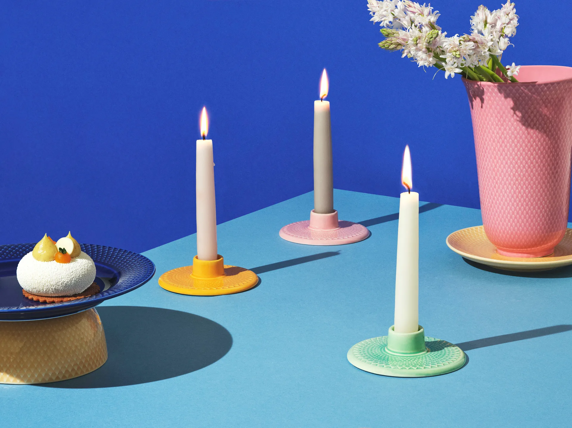 Rhombe porta-vela 3 cm, Rosa Lyngby Porcelæn