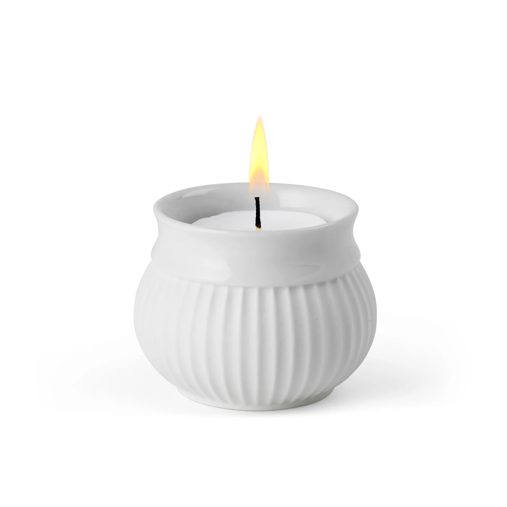 Suporte de velas Curve Block Ø11 cm, Branco Lyngby Porcelæn