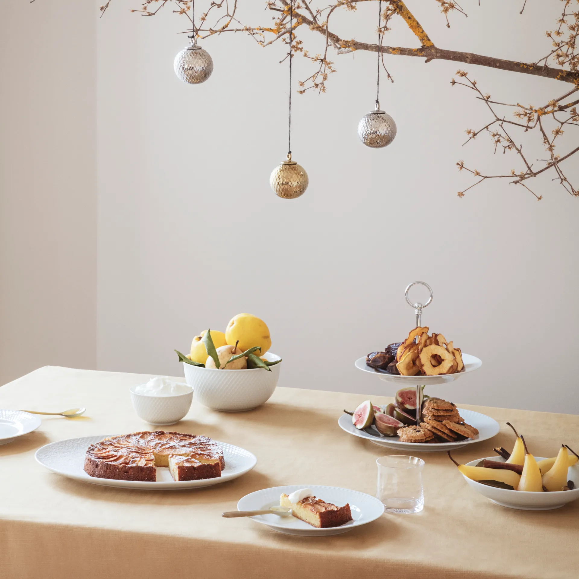 Taça de servir Rhombe Ø17,5 cm, branco Lyngby Porcelæn