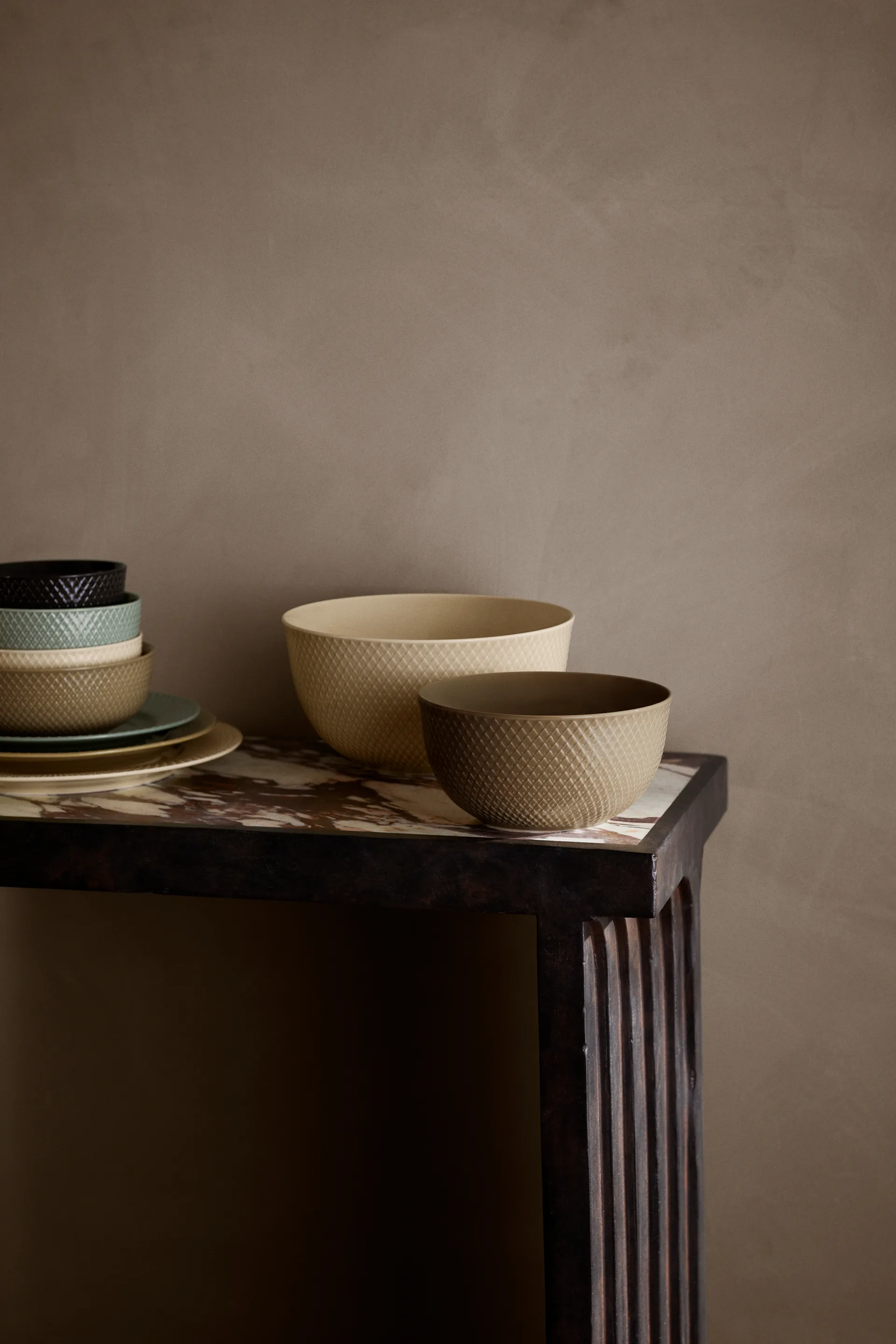 Taça de servir Rhombe Ø22 cm, Marble Lyngby Porcelæn