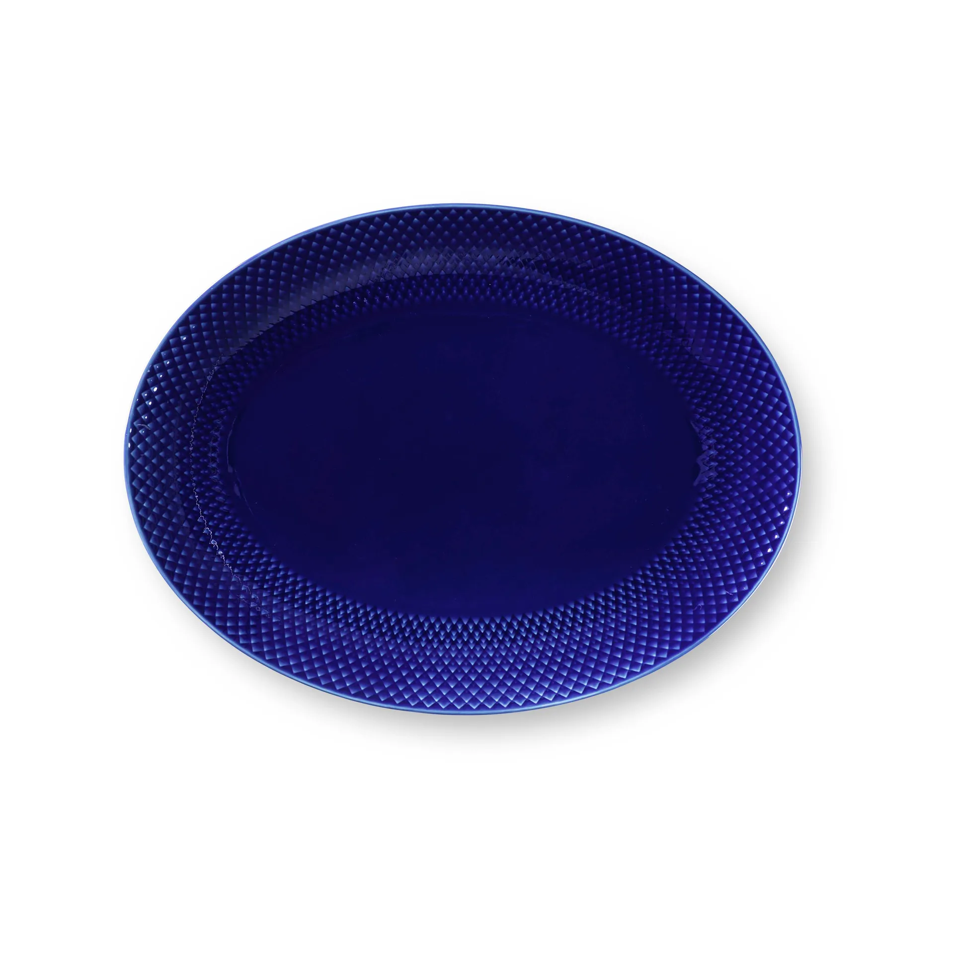 Travessa oval Rhombe 35x26,5 cm, Azul escuro Lyngby Porcelæn
