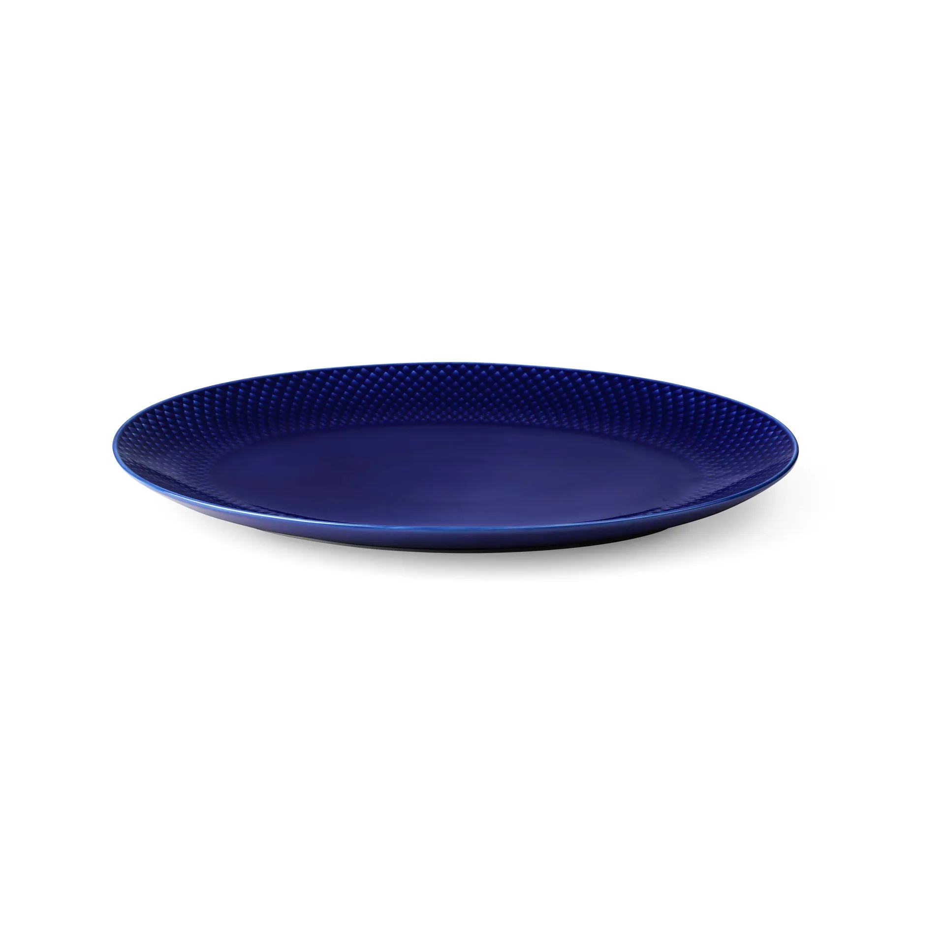 Travessa oval Rhombe 35x26,5 cm, Azul escuro Lyngby Porcelæn