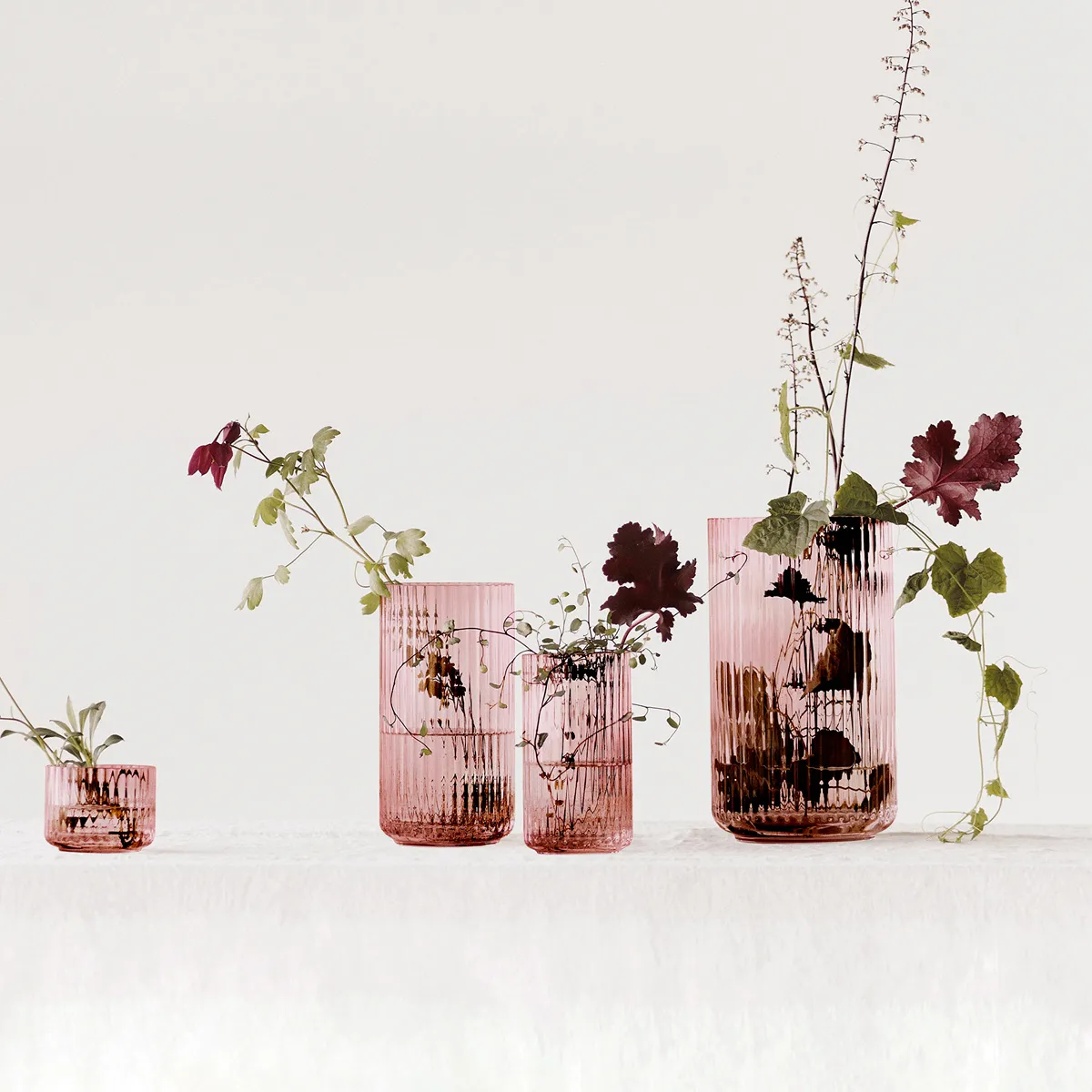 Vaso de vidro, bordô Lyngby,  Lyngby Porcelæn