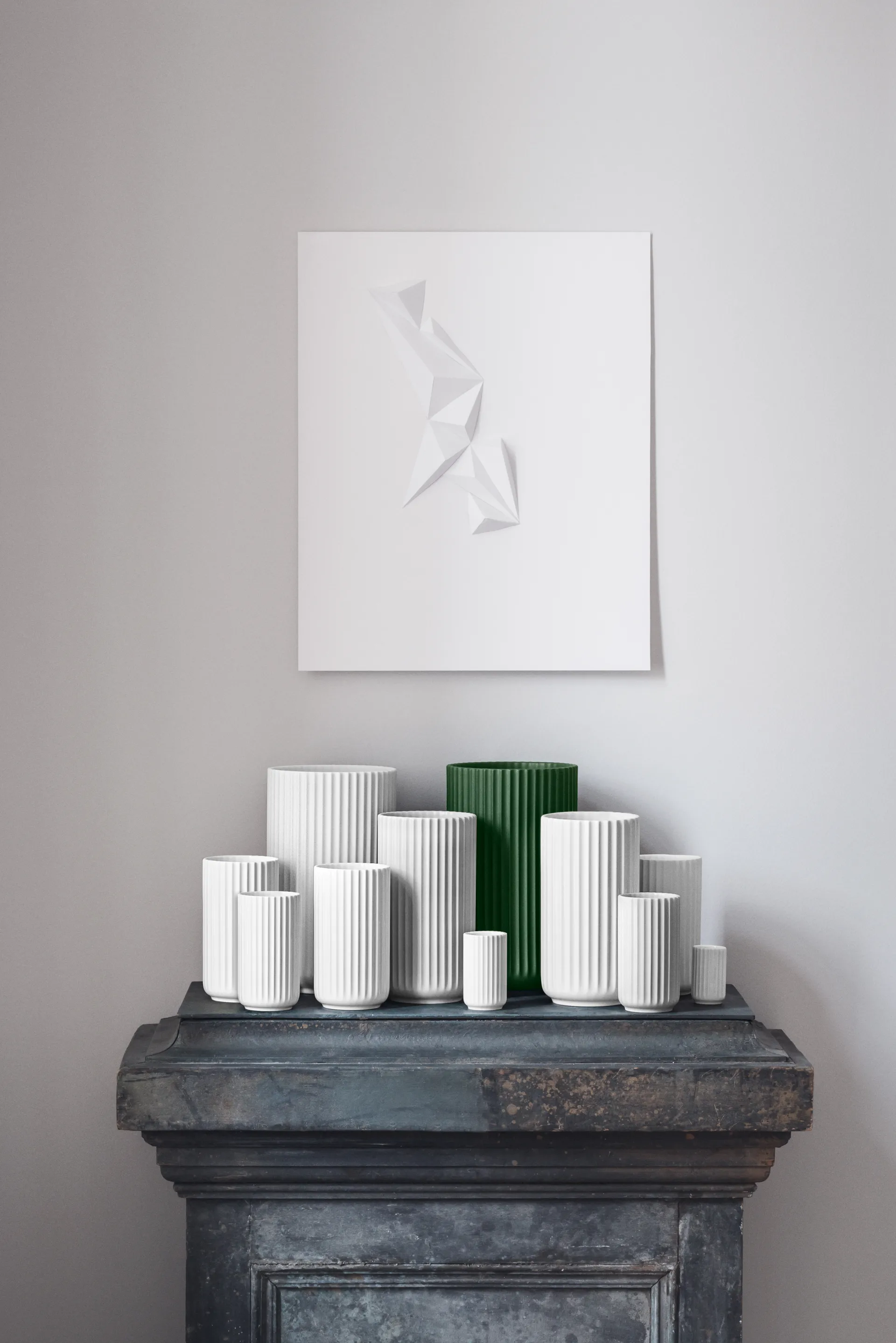 Vaso Lyngby, Verde escuro, 31 cm Lyngby Porcelæn