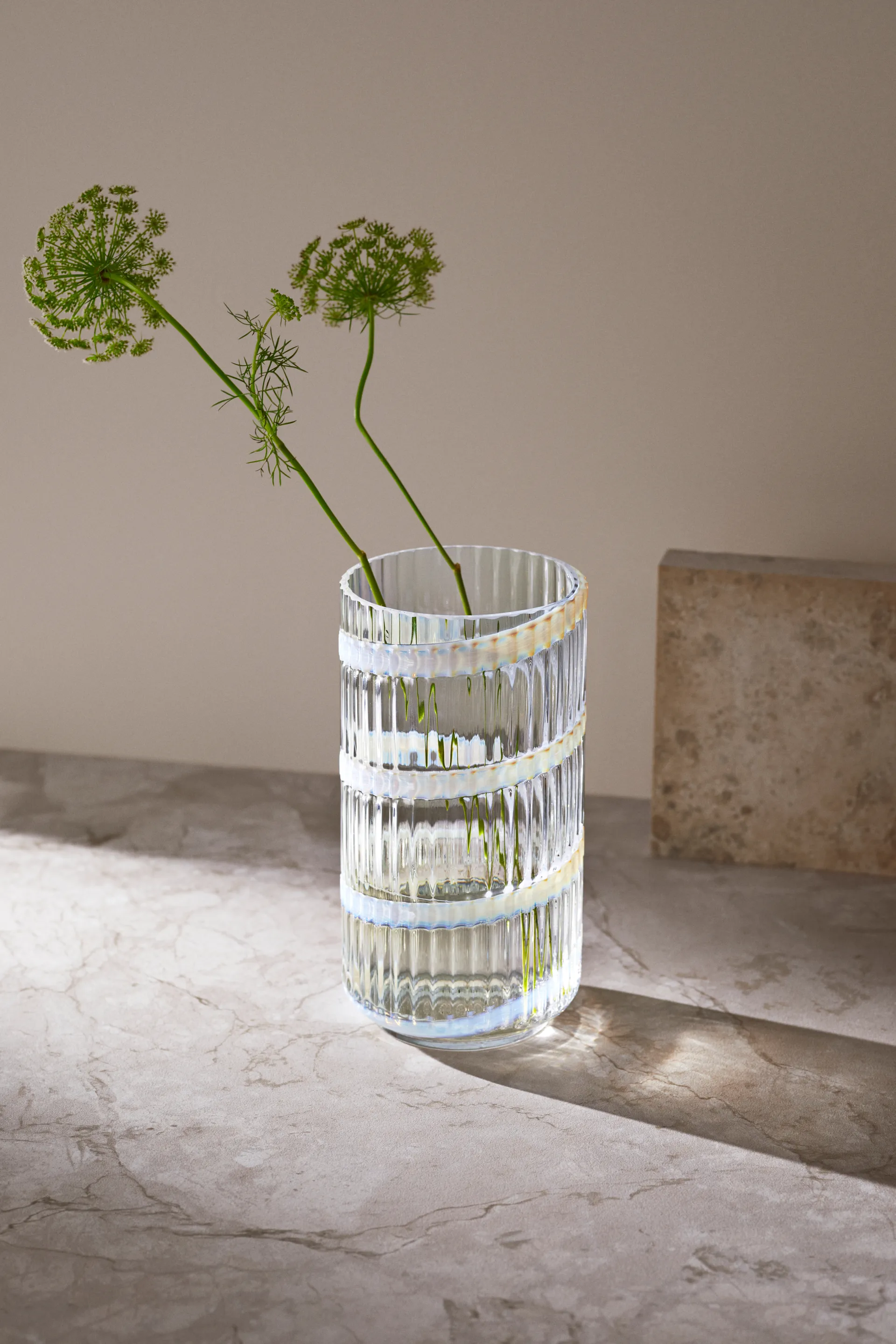 Vaso Lyngby, White swirl, 25 cm Lyngby Porcelæn